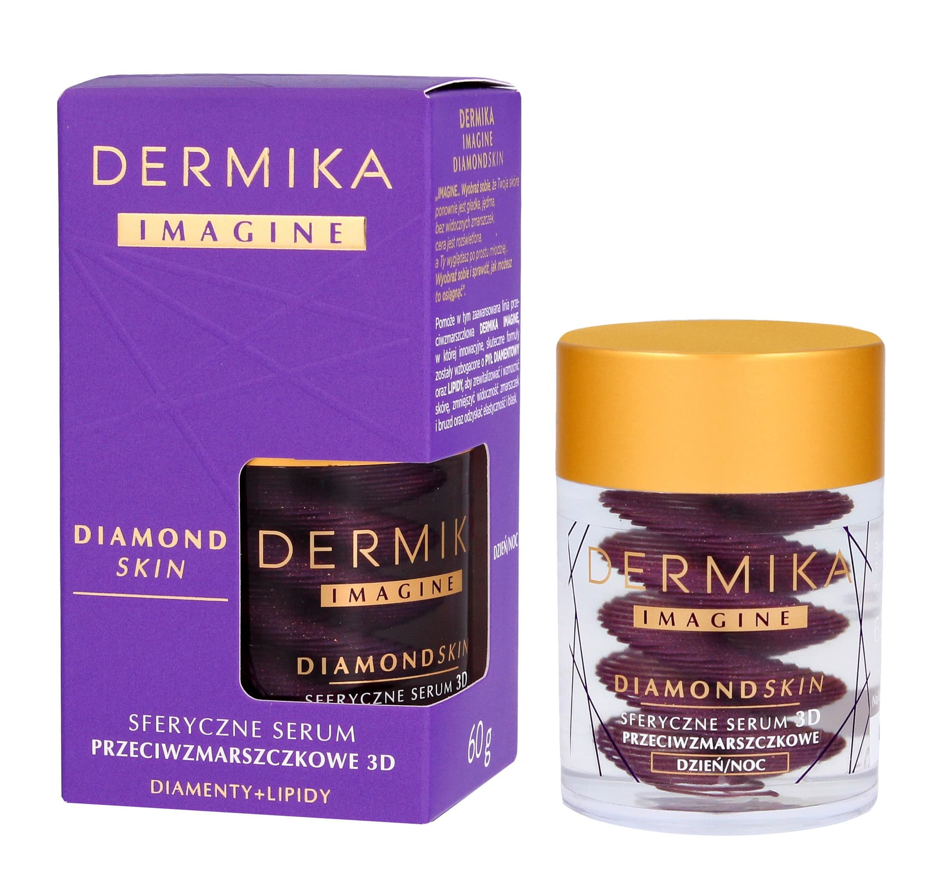 

Dermika Imagine Diamond Skin Sferyczne Serum przeciwzmarszczkowy 3D na dzień i noc 60g