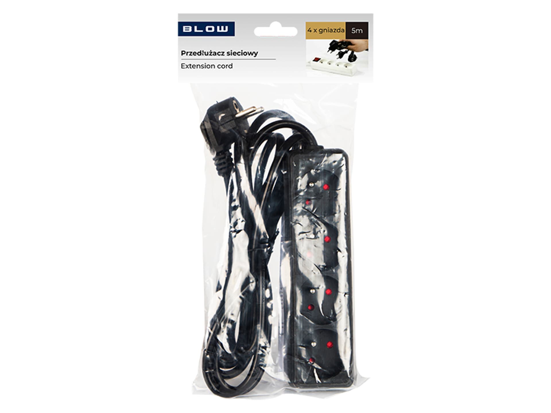 

98-065# Przedłużacz pr-470p 5m 4gu 3x1,5 czarny