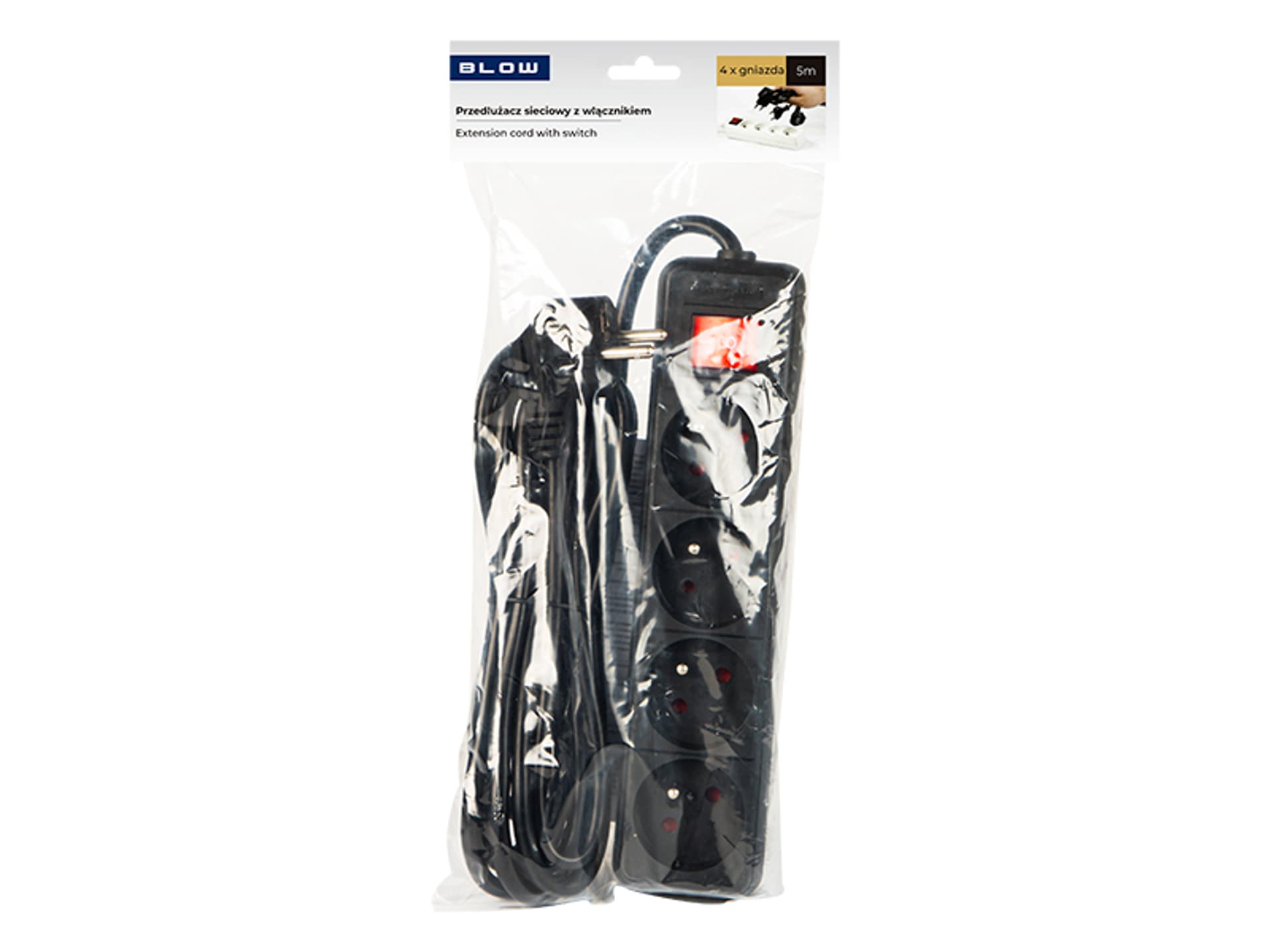 

98-068# Przedłużacz pr-470wsp 5m 4gu 3x1,5 czarn