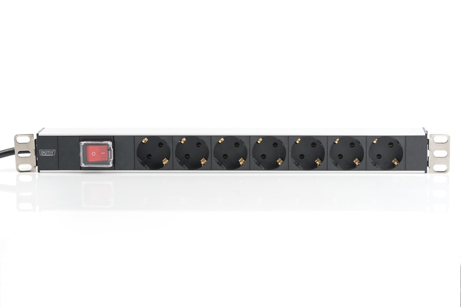 

Listwa zasilająca PDU 19" RACK 7xSchuko, 2m 1xSchuko, 16A, wł./wył., aluminiowa