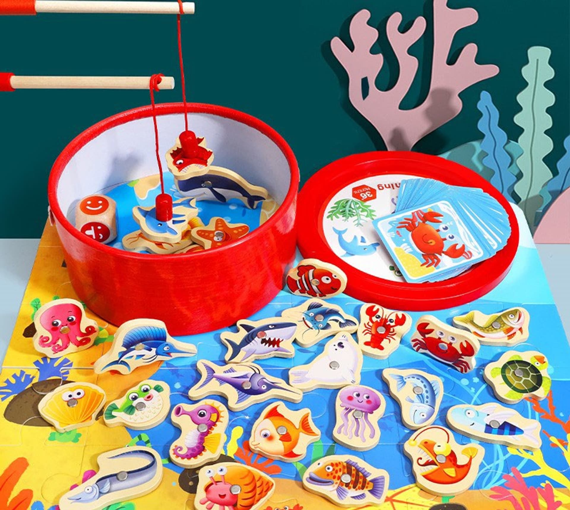 

ŁOWIENIE RYBEK PUZZLE GRA LOGICZNA ZRĘCZNOŚCIOWA W PUDEŁKU JHTOY-967C