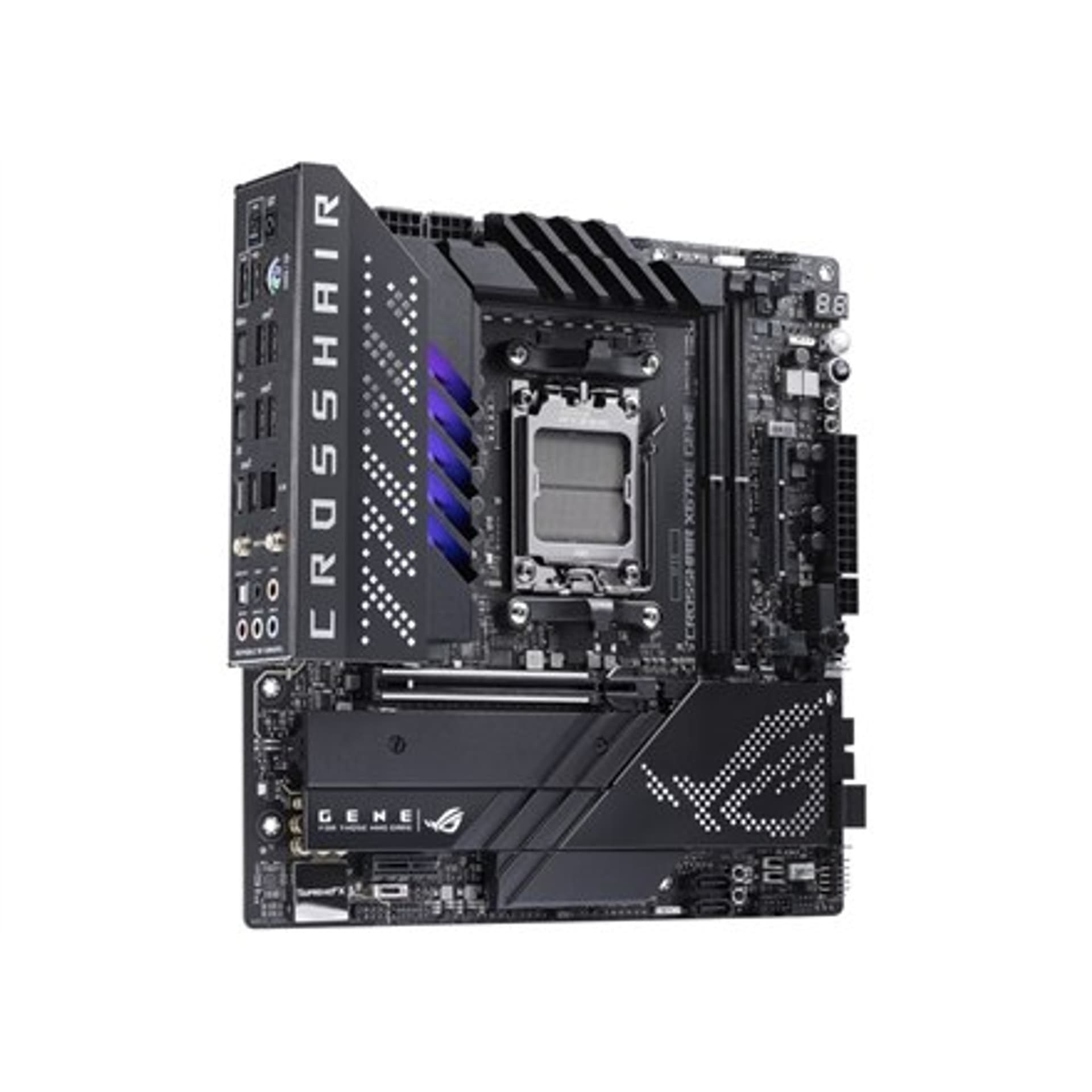 

Asus ROG CROSSHAIR X670E GENE Rodzina procesorów AMD, Gniazdo procesora AM5, DDR5 DIMM, Gniazda pamięci 2, Obsługiwane interfejs