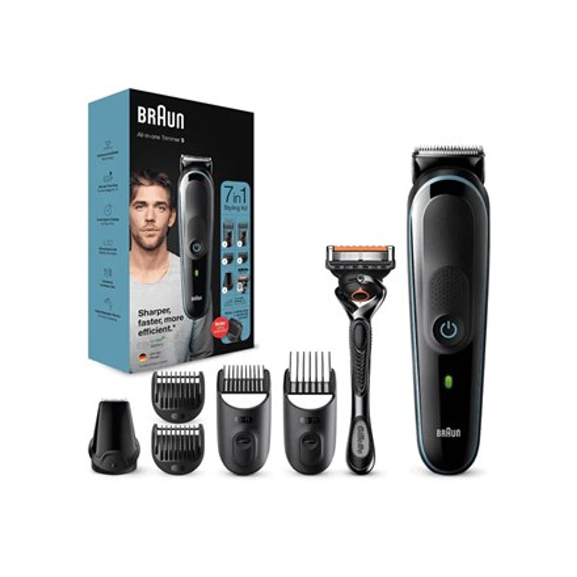 

Trymer Braun All-in-one MGK5345 akumulatorowy, ilość stopni długości 13, czarny/niebieski