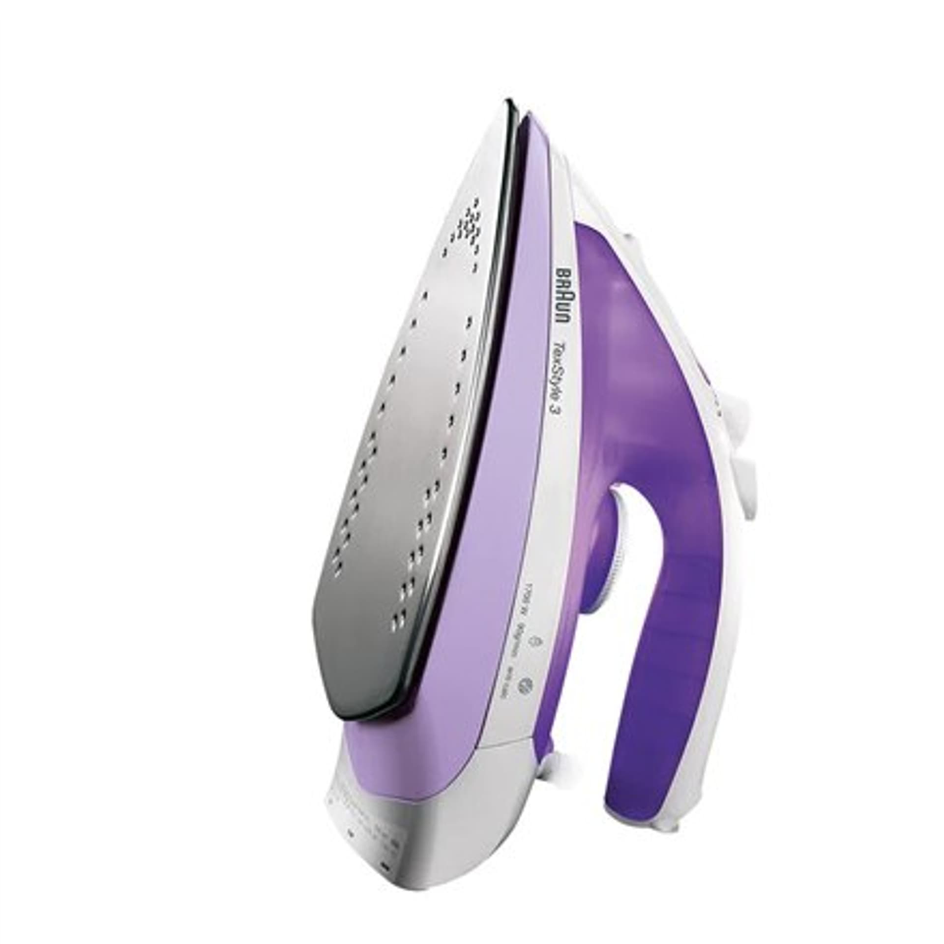 

Braun TS 320C TexStyle żelazko parowe, 2000 W, pojemność zbiornika na wodę 280 ml, ciągła para 25 g/min, fioletowy