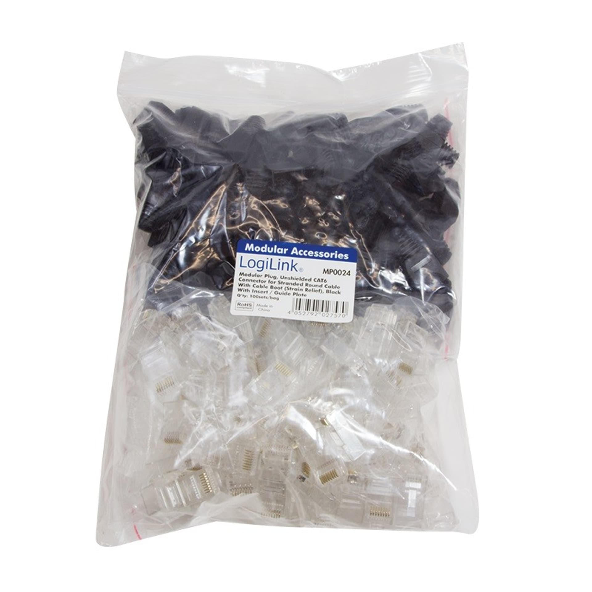 

Wtyki RJ45 CAT.6 100szt. UTP z osłoną, czarne