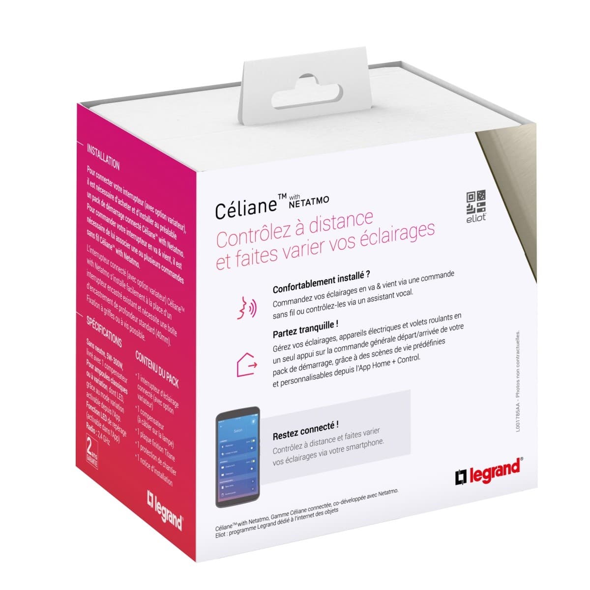 

Łącznik connected z funkcją ściemniania Celiane with Netatmo tytan