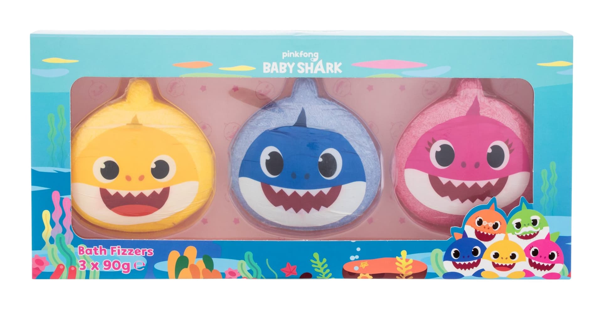 

Pinkfong Bath Fizzers Kit Baby Shark Kąpielowa kula 90g Musująca kula do kąpieli 3 x 90g (K)