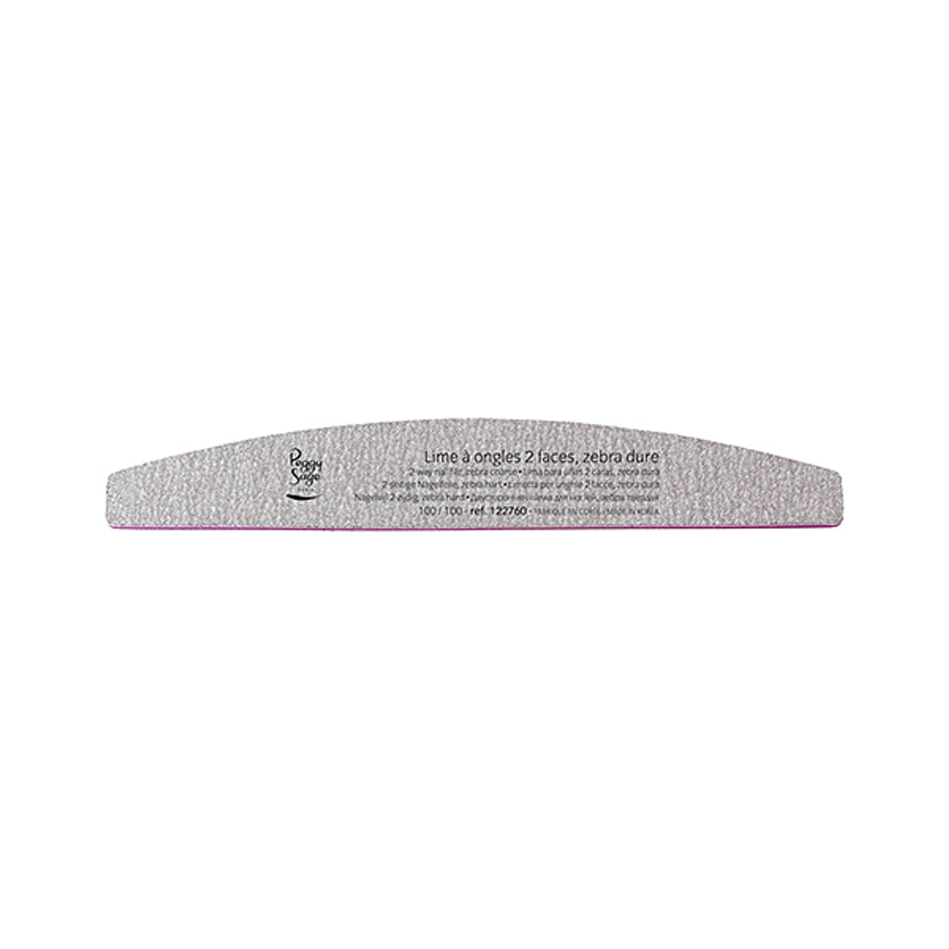 

Peggy Sage 2-Way Nail File Zebra Coarse pilnik do paznokci dwustronny 100/100 półksiężyc zebra 1szt