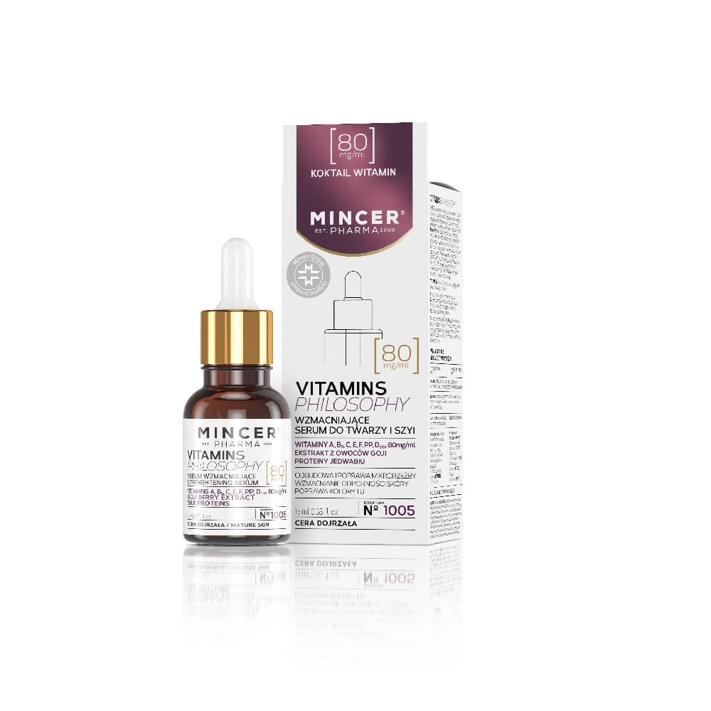 

Mincer Pharma Vitamins Philosophy wzmacniające serum do twarzy i szyi No.1005 15ml