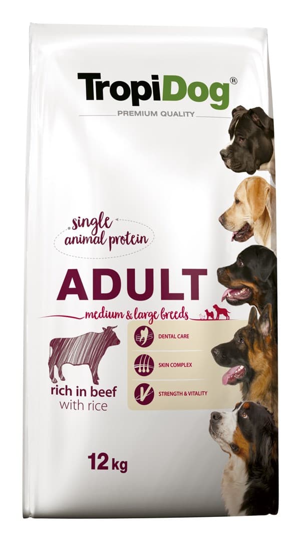 

TROPIDOG PREMIUM ADULT M&L BEEF&RICE 12 KG