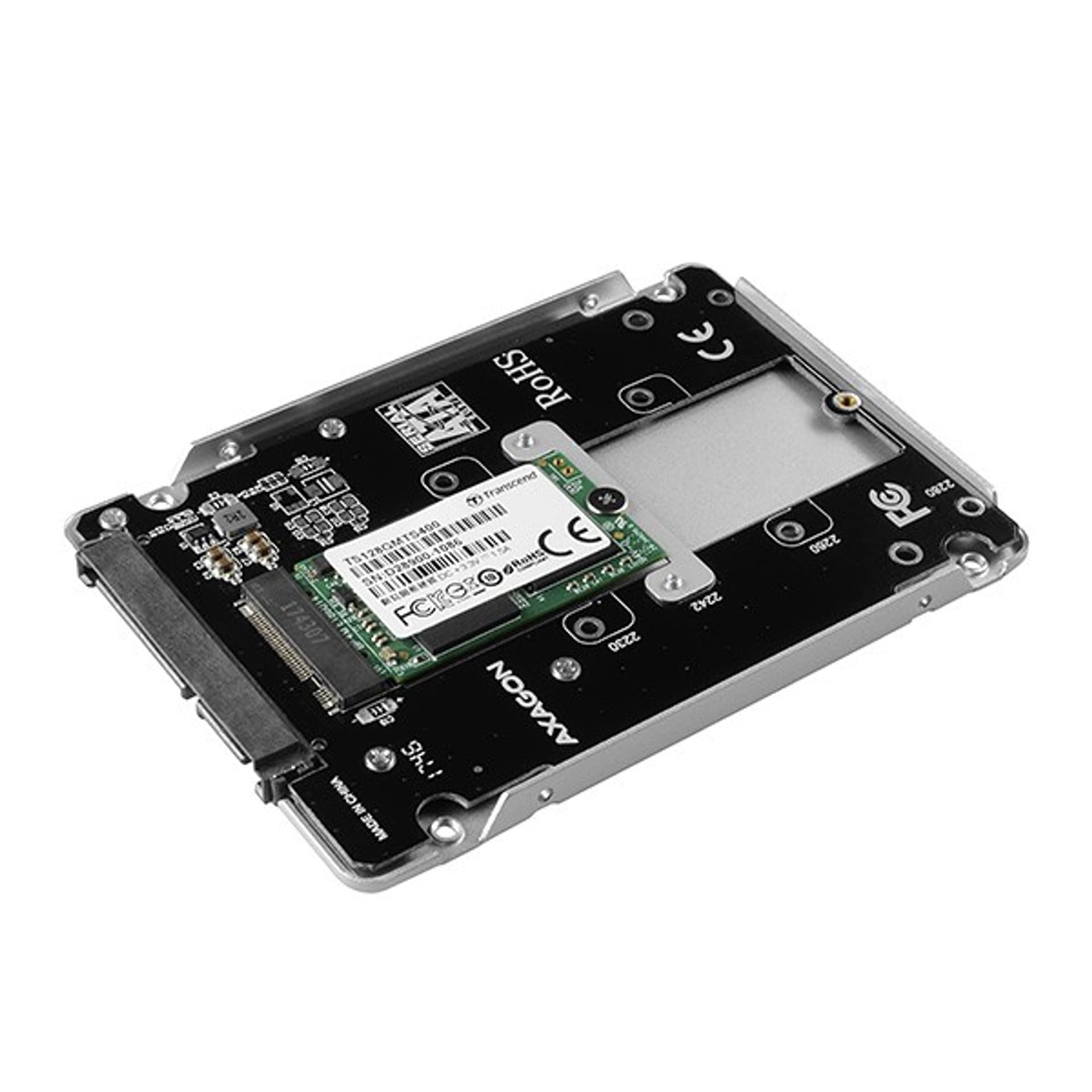 

Wewnętrzna obudowa 2.5" z interfejsem SATA do dysków SSD M.2 SATA, RSS-M2SD, srebrny