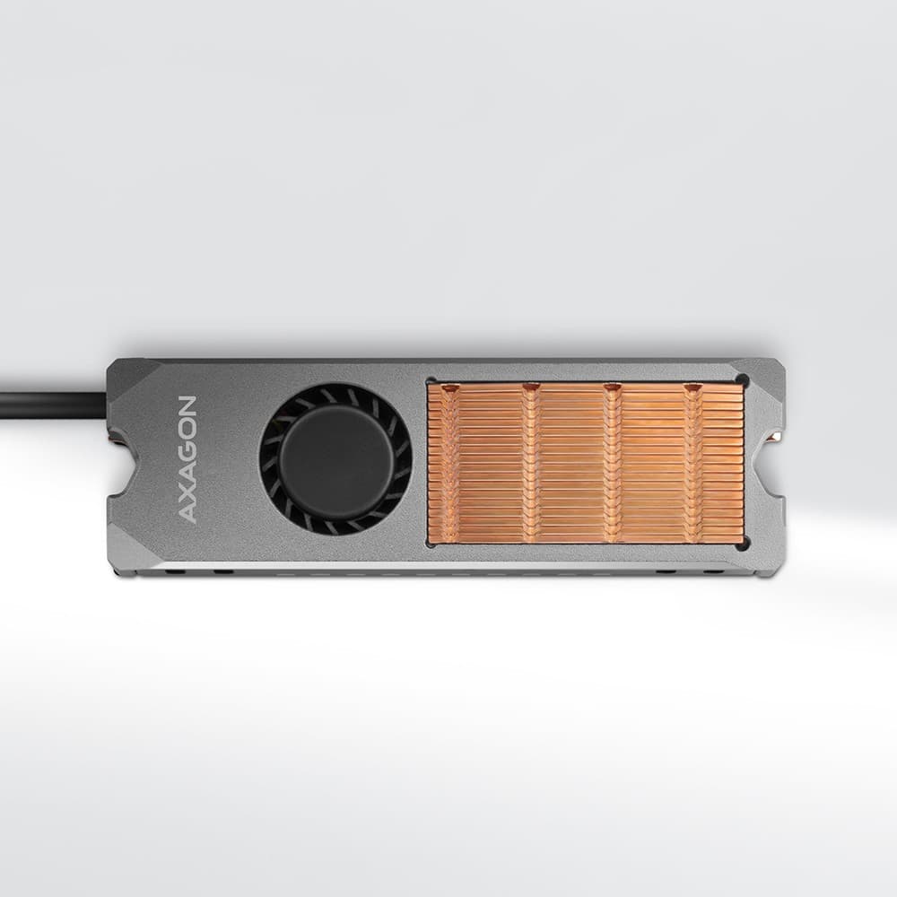 

Miedziany radiator z wentylatorem do dwustronnych dysków M.2 SSD CLR-M2FAN, wysokość 13cm