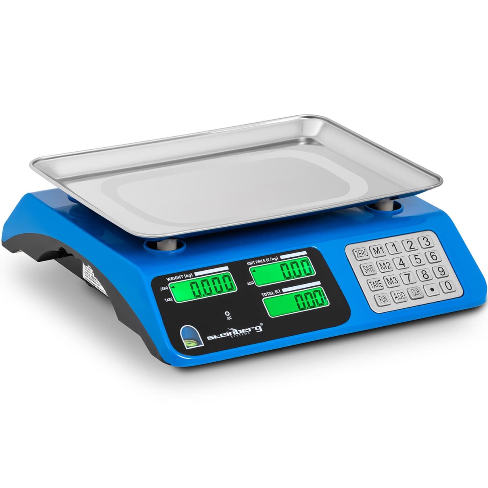 

Waga sklepowa kontrolna LCD 34 x 24 cm 40 kg / 2 g niebieska