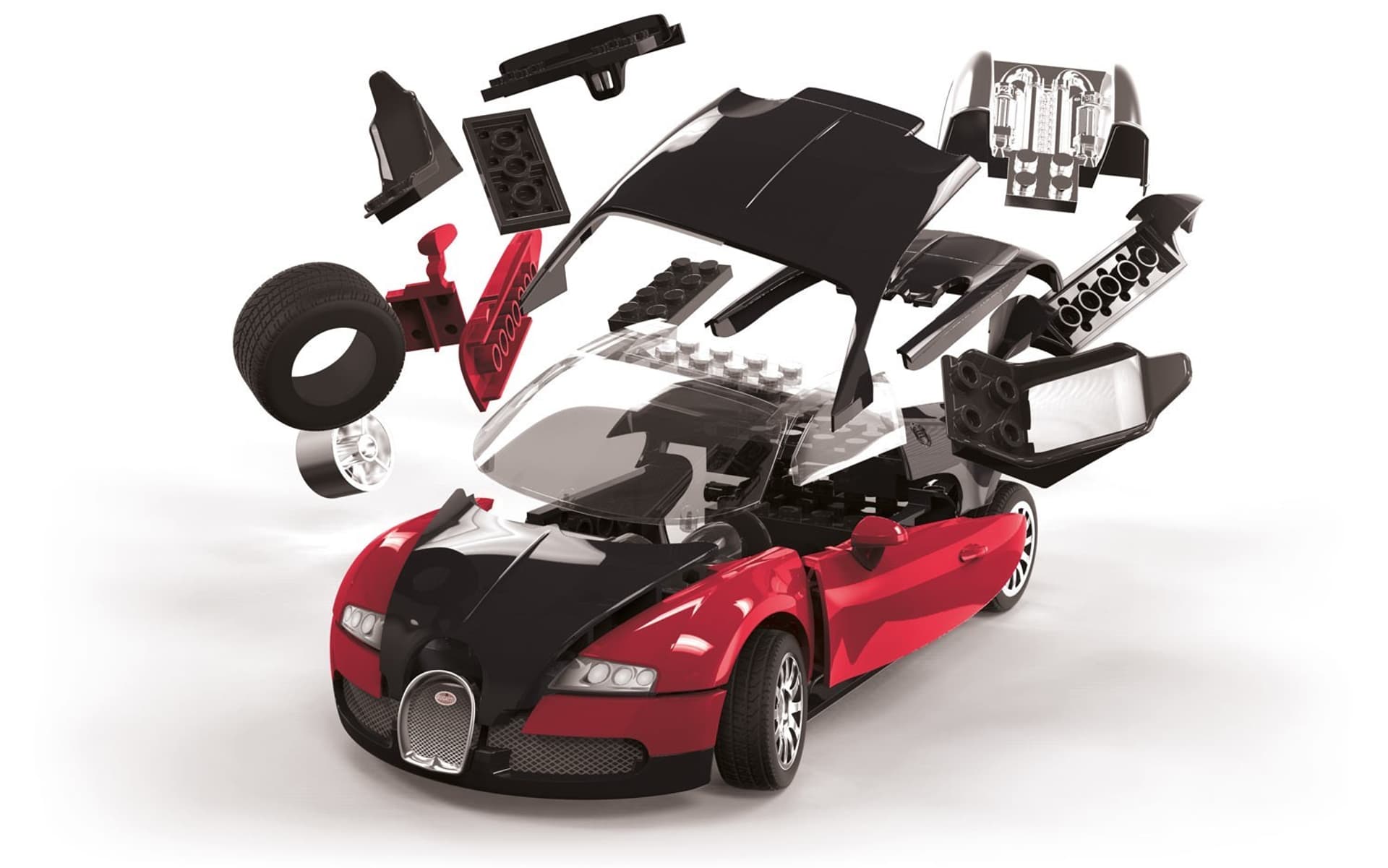 

Model plastikowy Quickbuild Bugatti Veyron czarny/czerwony