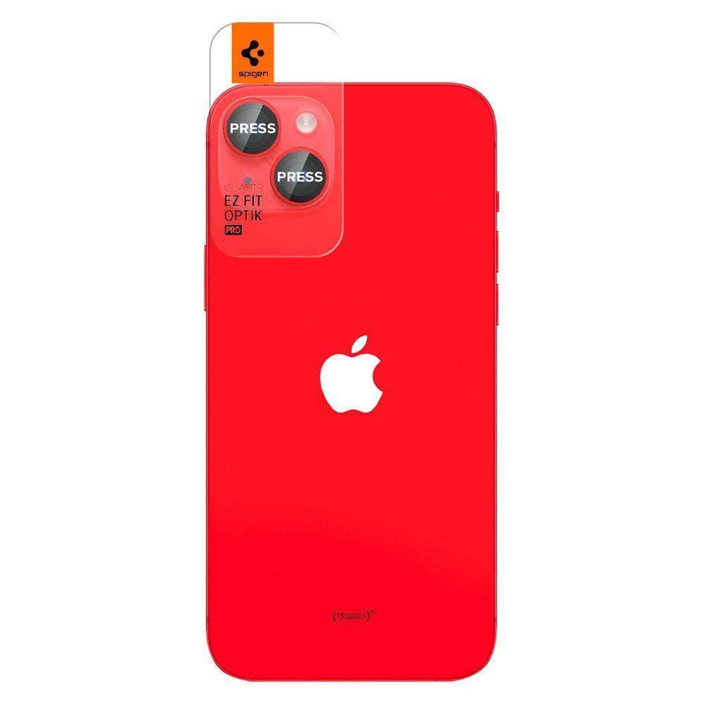 

Osłona Aparatu IPHONE 14 / 14 PLUS Spigen Optik. TR ”EZ FIT” Camera Protector 2-pack czerwone