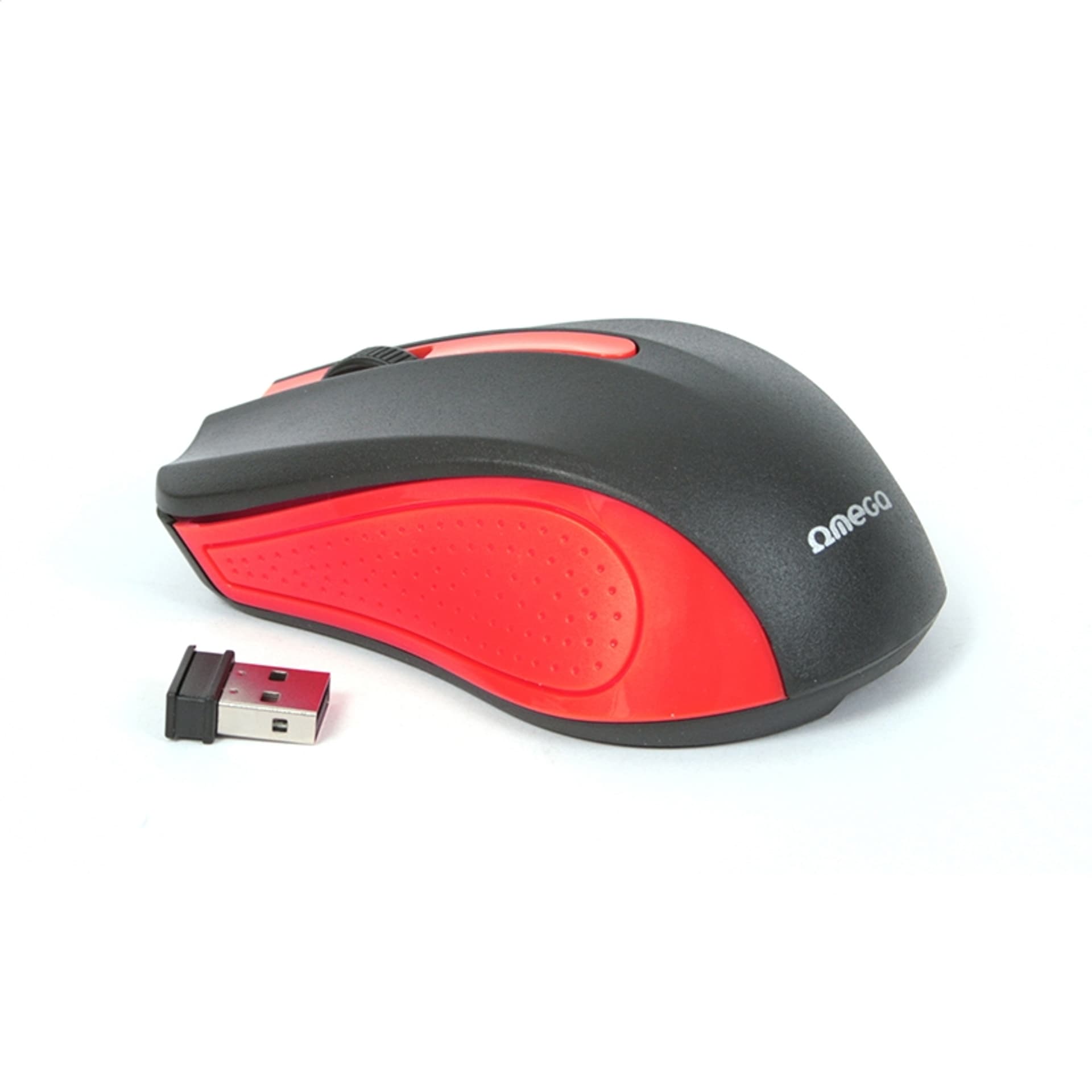 

OMEGA MOUSE MYSZ WIRELESS 2 4GHz 1000DPI NANO USB RECEIVER BLACK RED [41795]