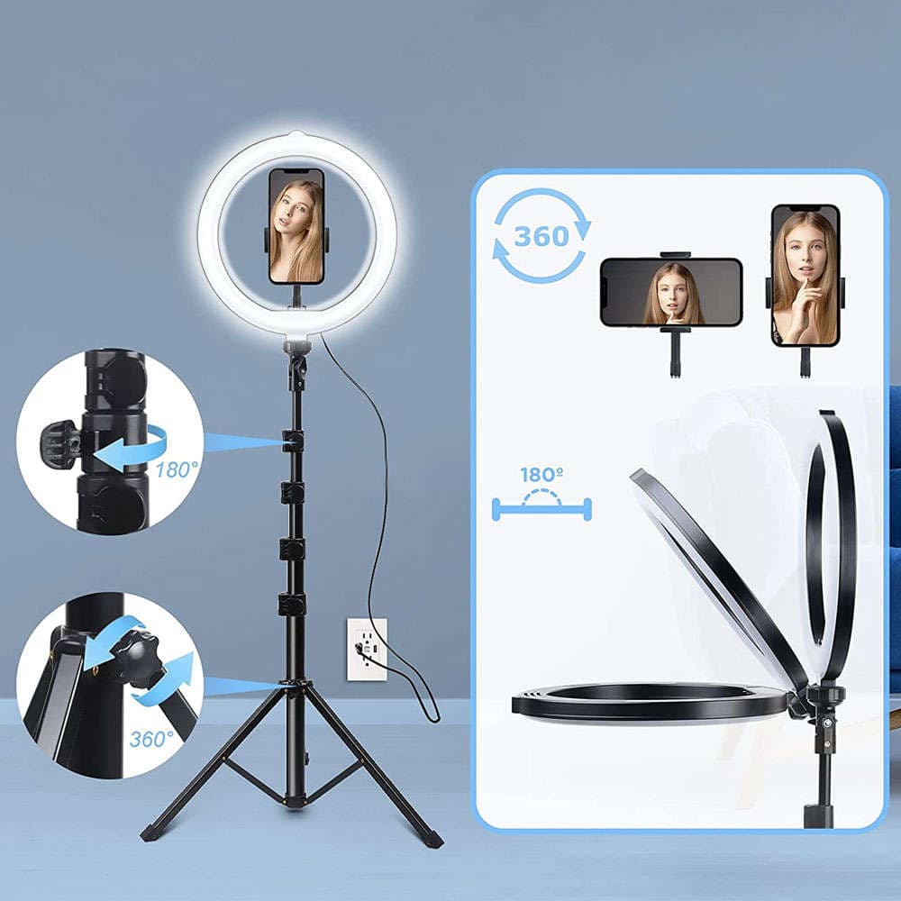 

Lampa pierścieniowa LED 70W Ring uchwyt na telefon do zdjęć filmów + statyw 220cm Pilot