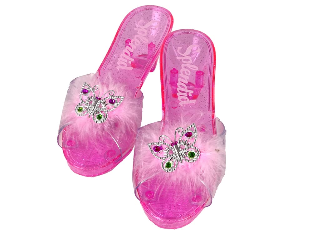 

Brokatowe Różowe Pantofelki Księżniczki Buciki Buty Z Futerkiem