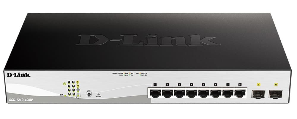 

DGS-1210-10MP 8x1Gb PoE+ 2xSFP