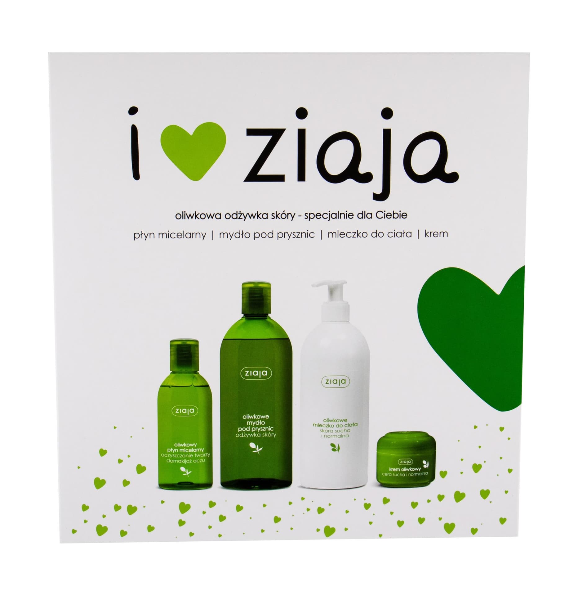 

Ziaja Natural Olive Żel pod prysznic 500ml Żel pod prysznic 500ml + Mleczko do ciała 400ml + Krem na dzień 50ml + Woda micelarna 200ml (W)