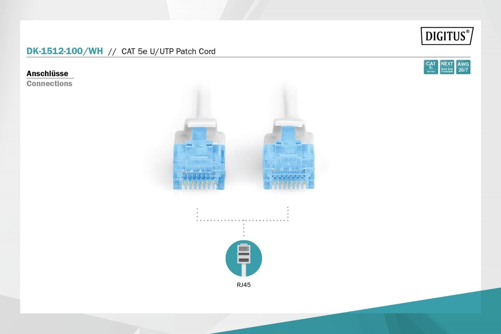 

Patch cord U/UTP kat.5e PVC 10m Biały