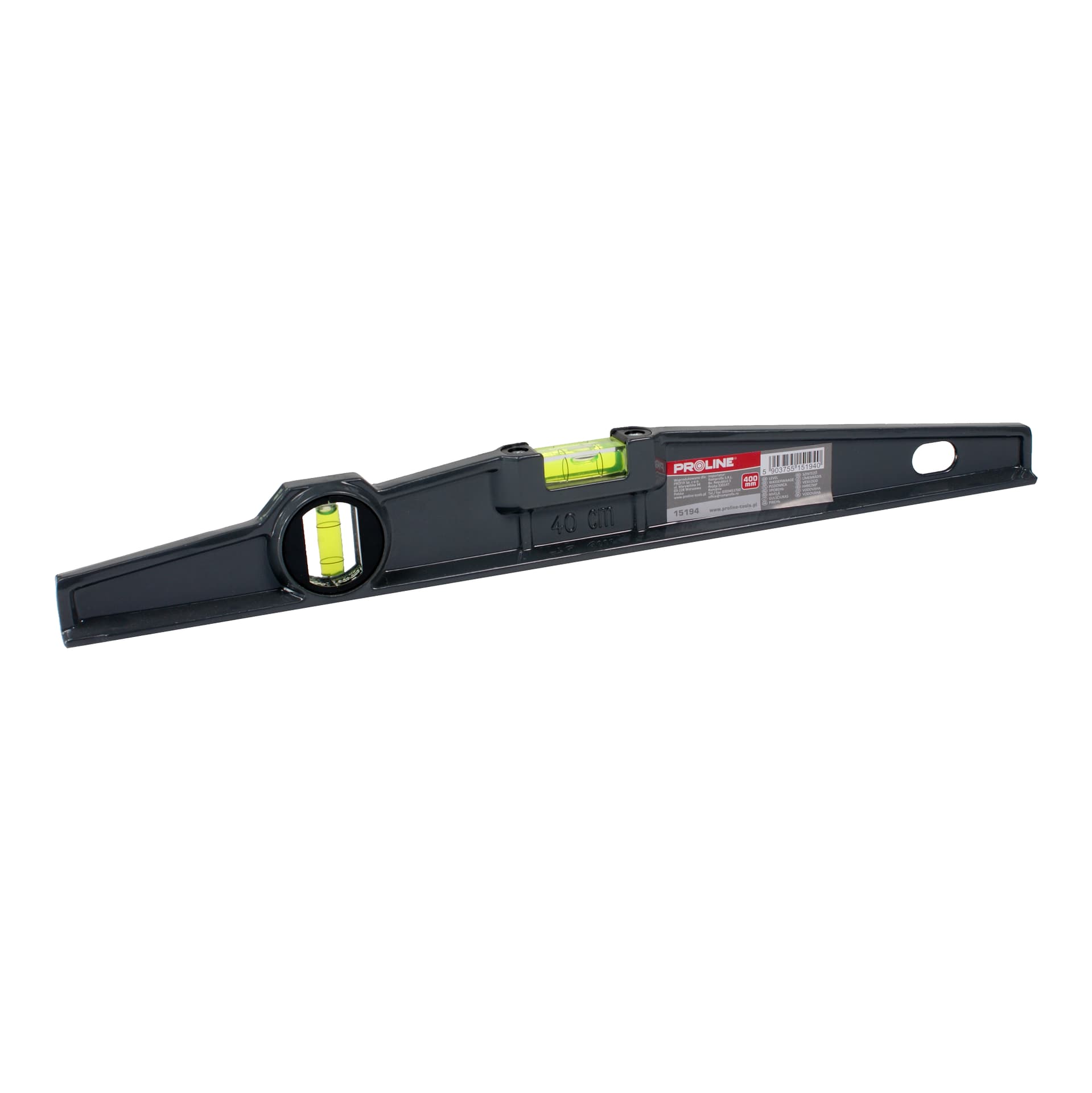 

Poziomnica trapezoidalna 400mm, 2 libelki proline