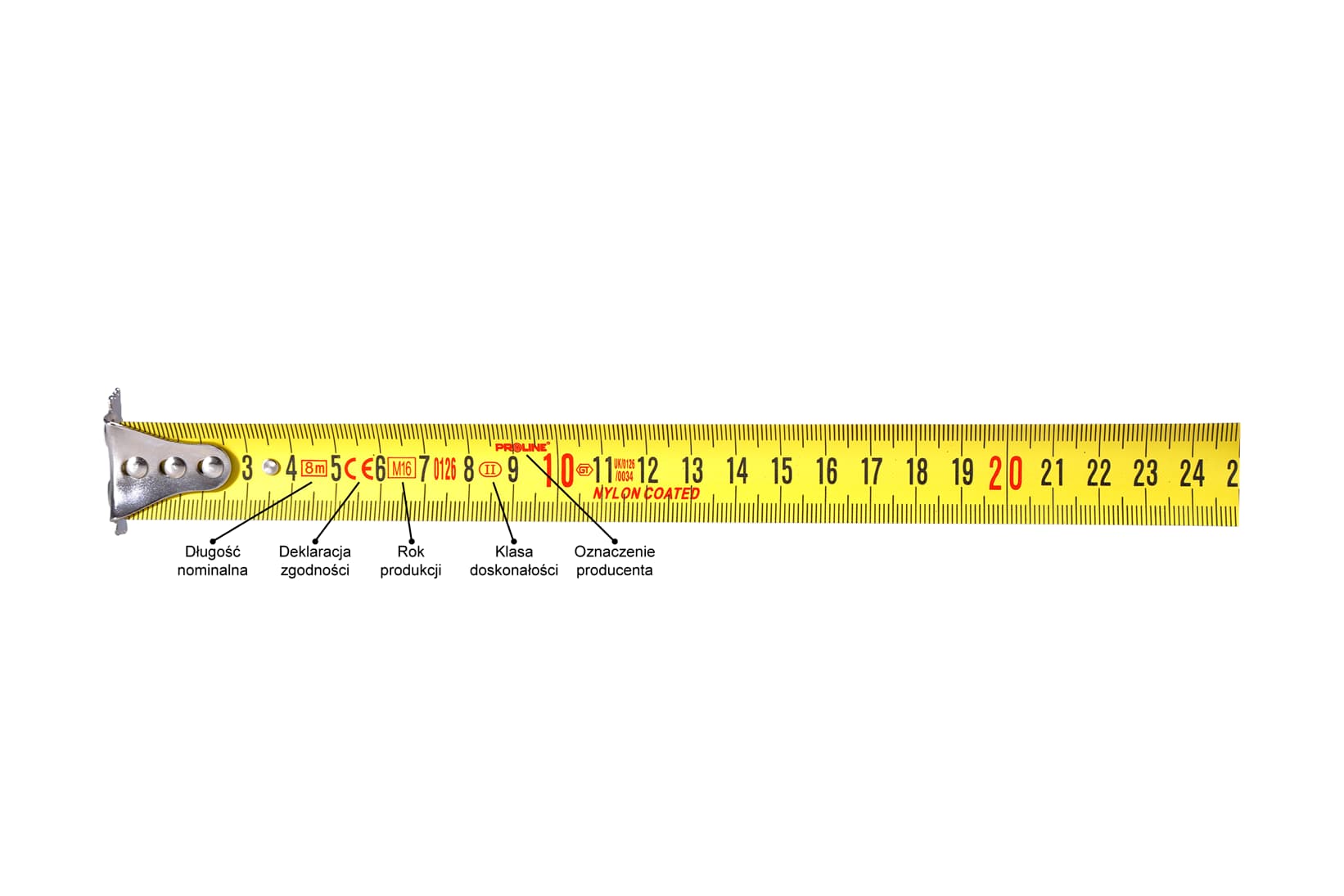 

20283 Miara zwijana 3m/16mm, pokryta nylonem, zaczep magnetyczny, Proline