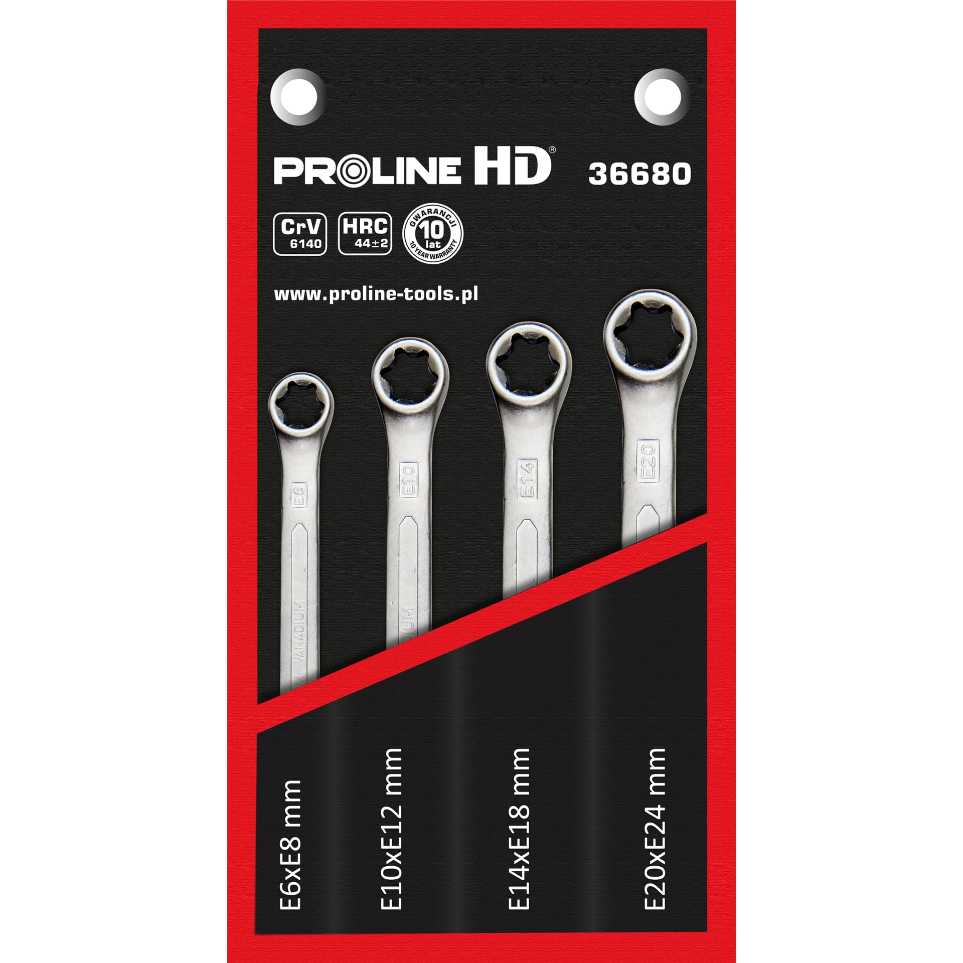 

Klucze oczkowe torx, kpl. 4szt. e6-e24, proline "hd"