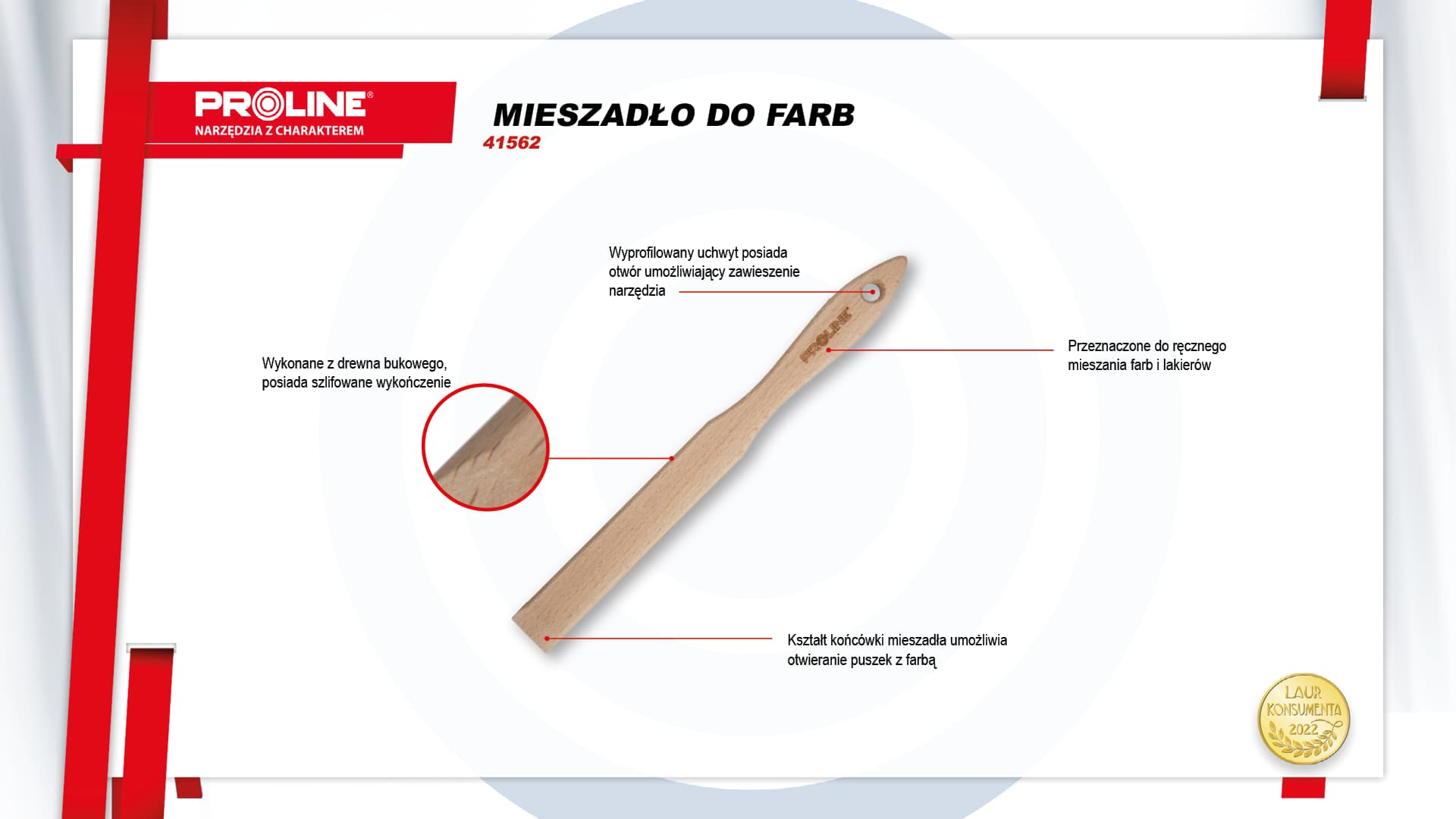

Mieszadło do farb, 300mm, drewno, proline