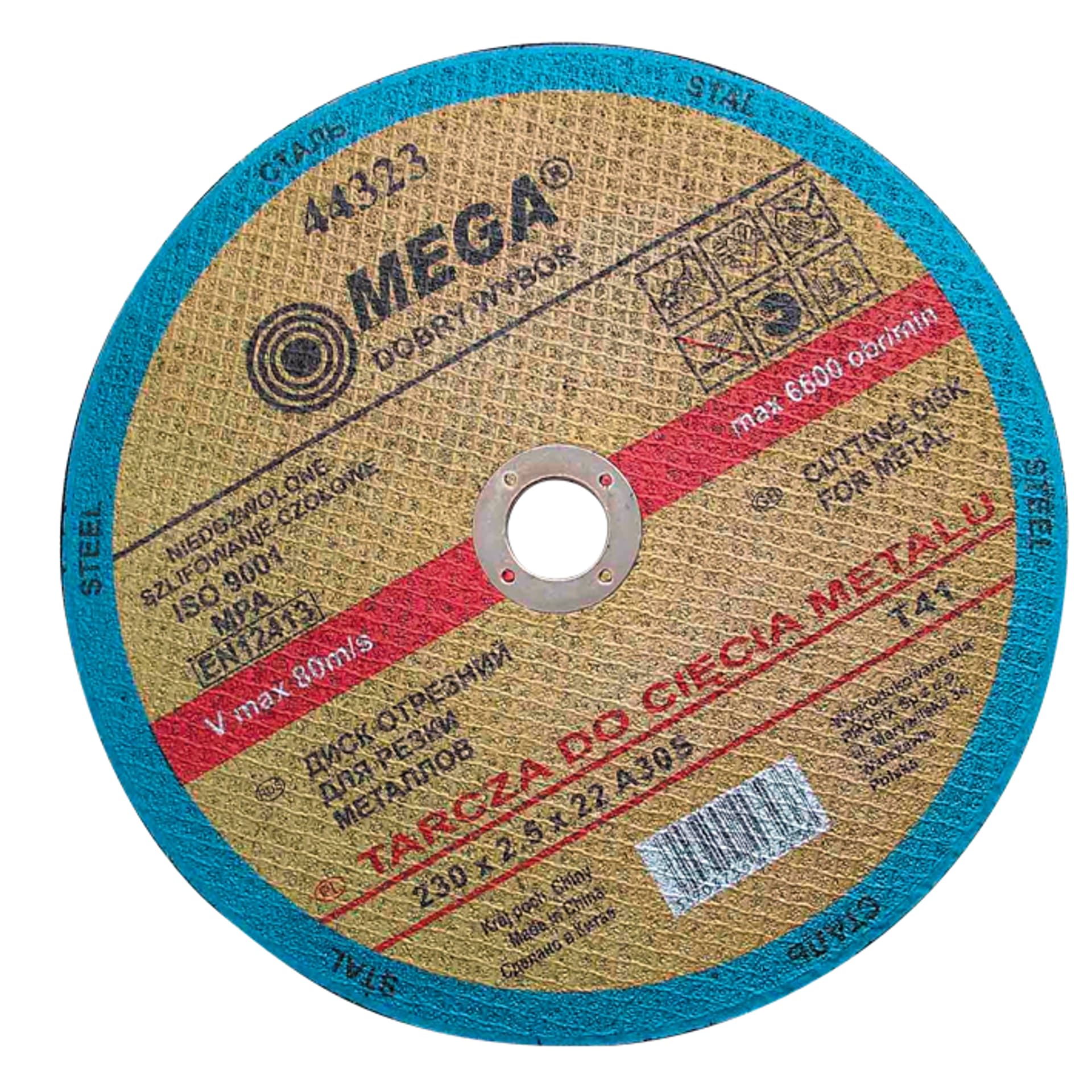 

Tarcza do cięcia metalu, t41, 115x2.5x22a30s mega
