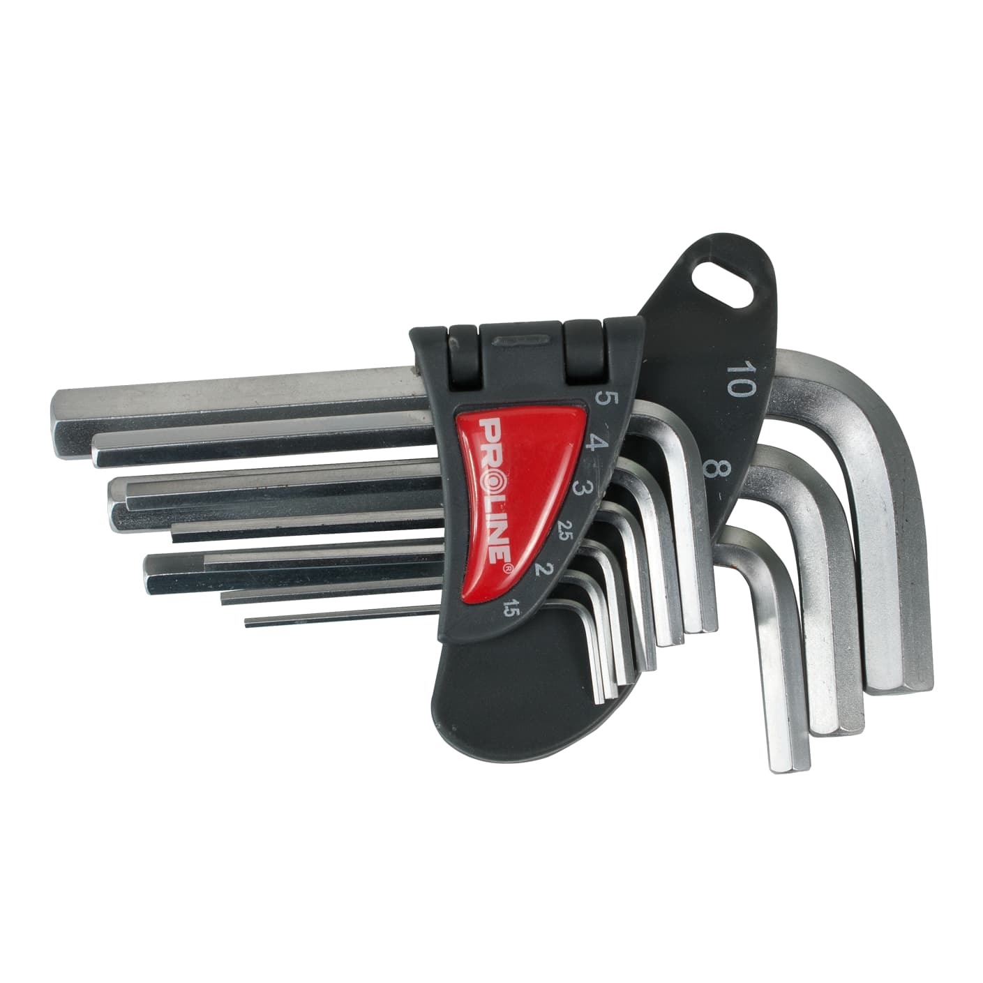 

48309 Klucze sześciokątne hex CrV, zestaw 9 elementów, 1.5-10mm, Proline