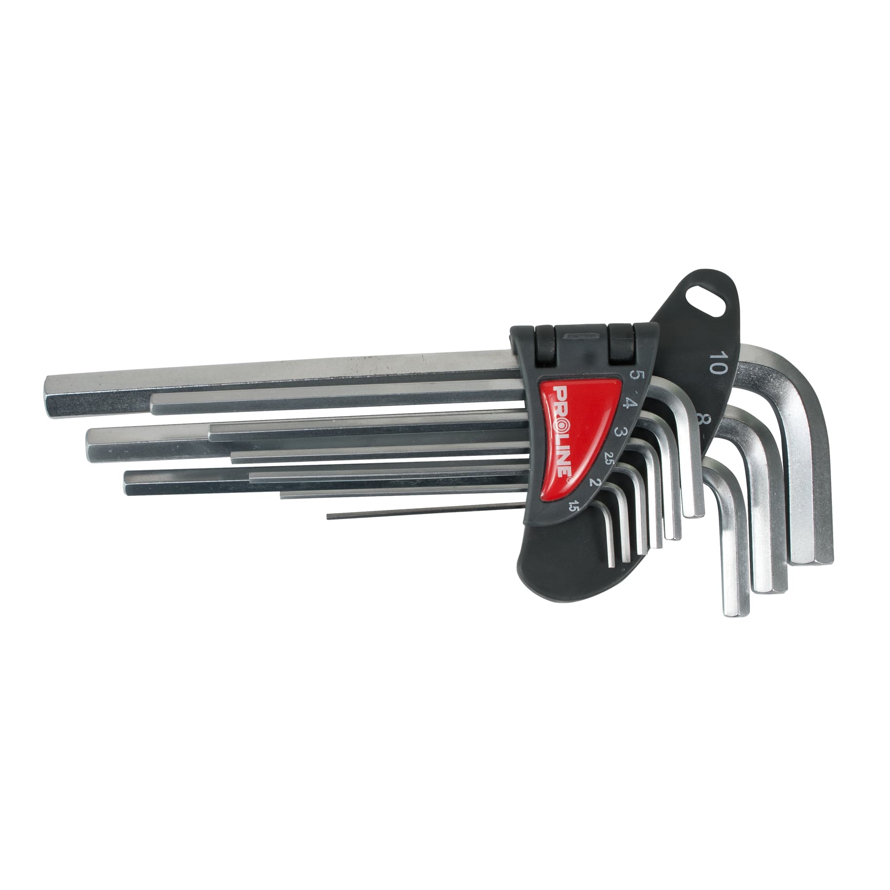 

48319 Klucze imbusowe hex wydłużone CrV zestaw 9 części 1.5-10mm, Proline