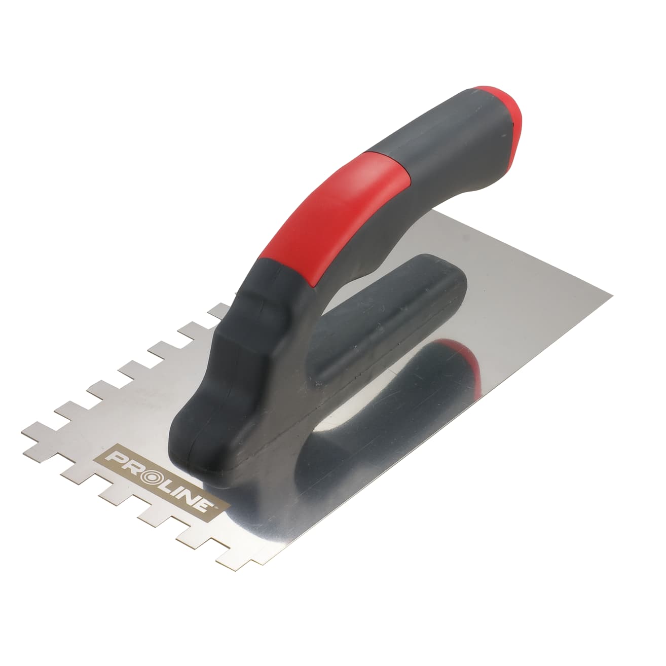 

Paca nierdzewna 270*130mm ząb 4*4 rączka plast.otw. proline