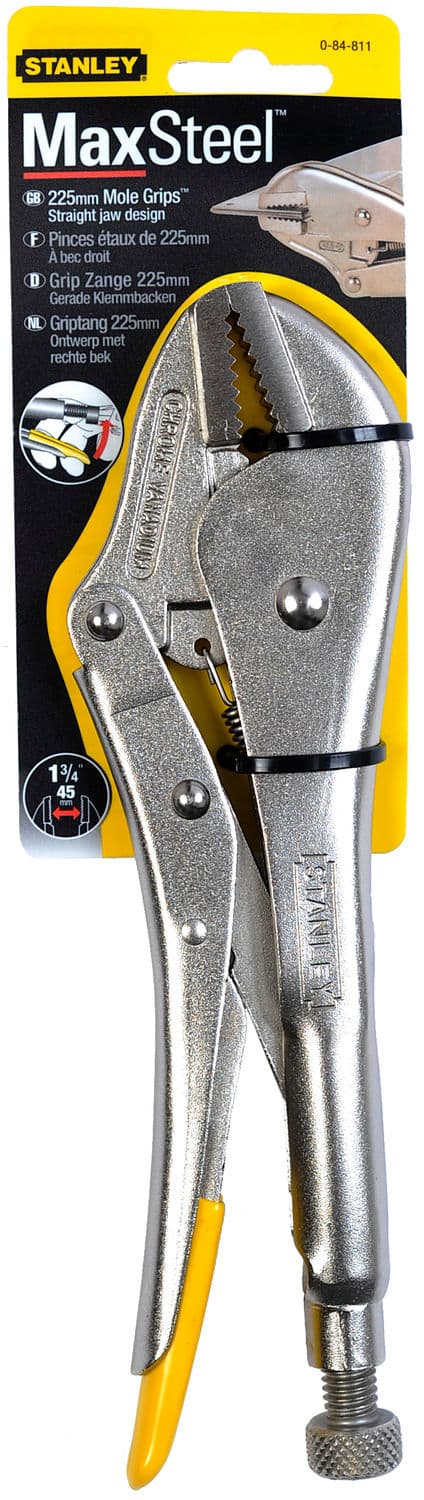 

848110 Szczypce zaciskowe Morsea 228mm szczęki proste, Stanley 84-810