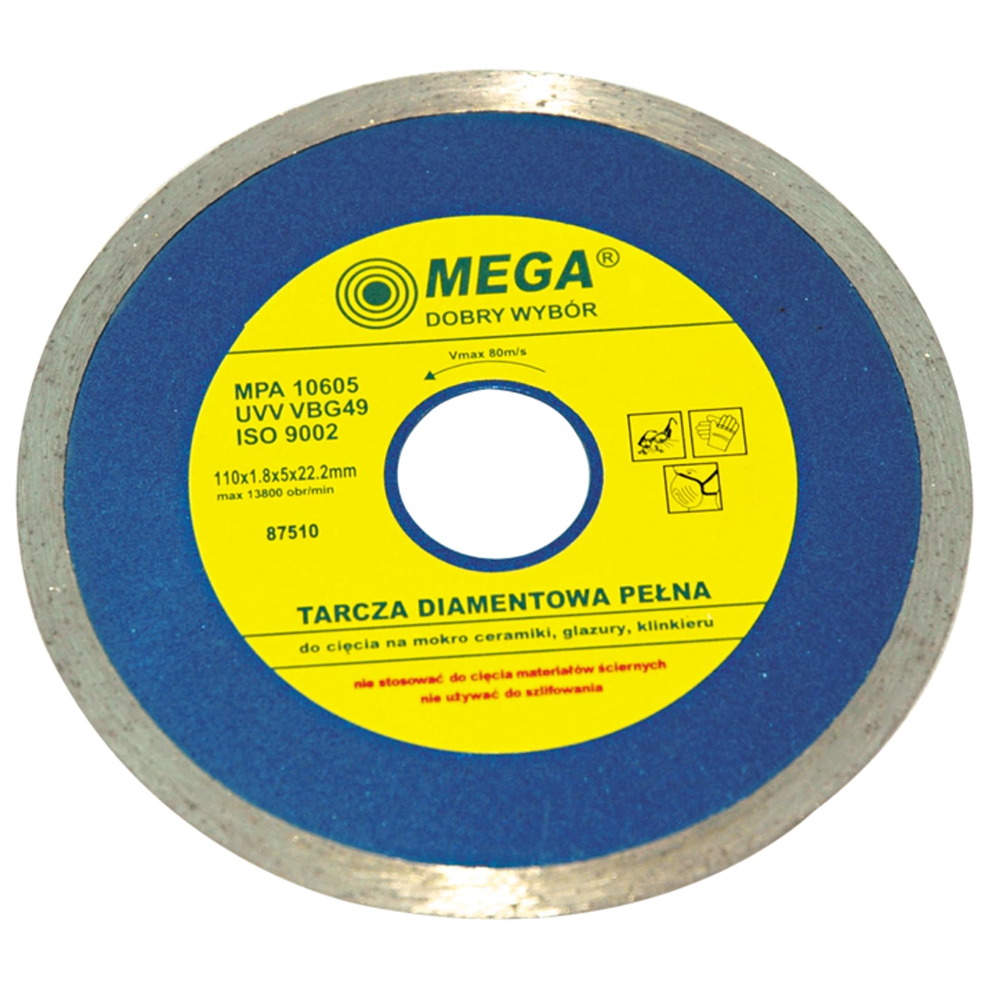 

Tarcza diamentowa pełna (mat.bud) 180*2.2*5.0*22.2