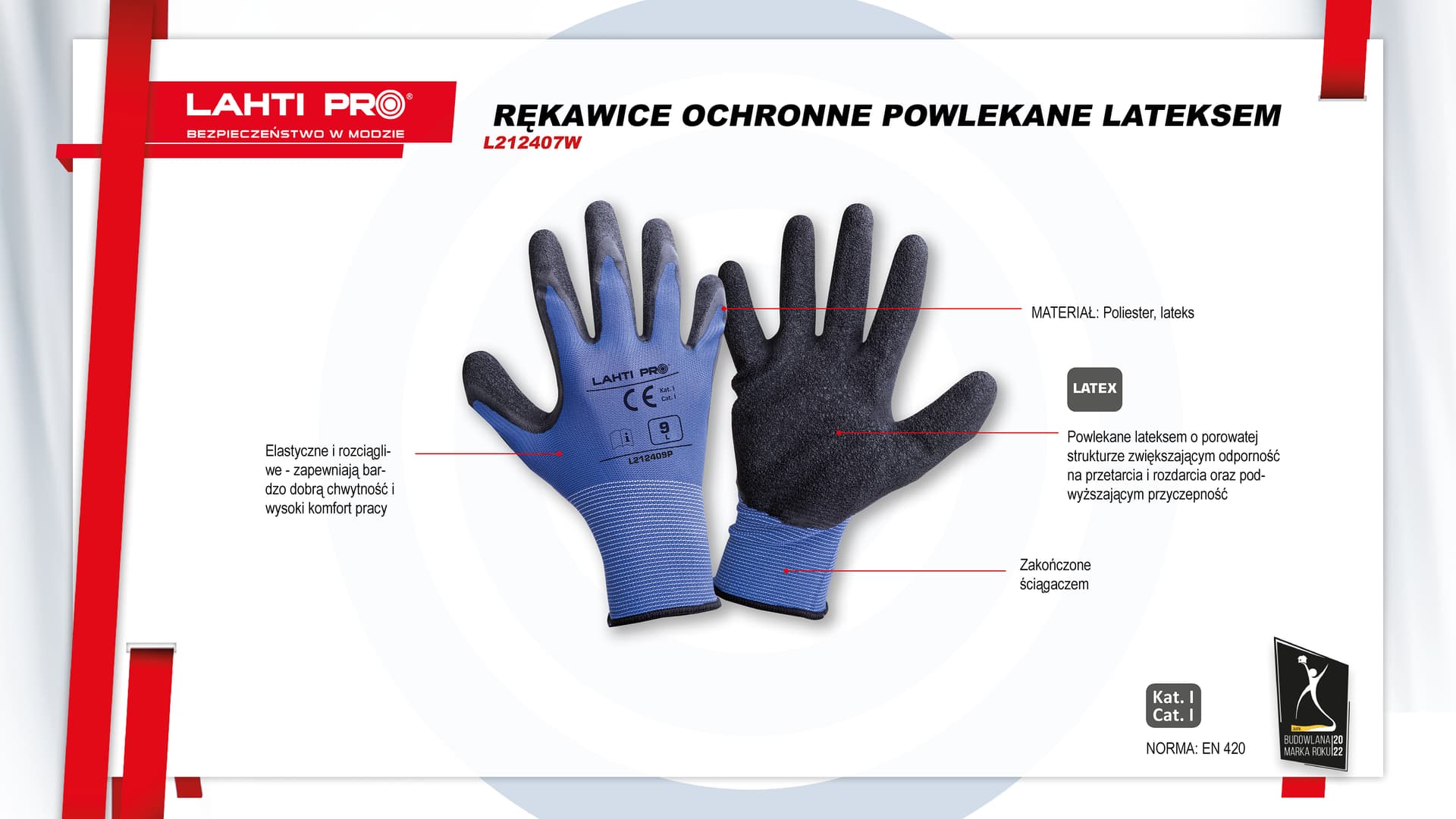 

Rękawice lateks nieb.-czarne l212411p, 12 par, "11",ce,lahti