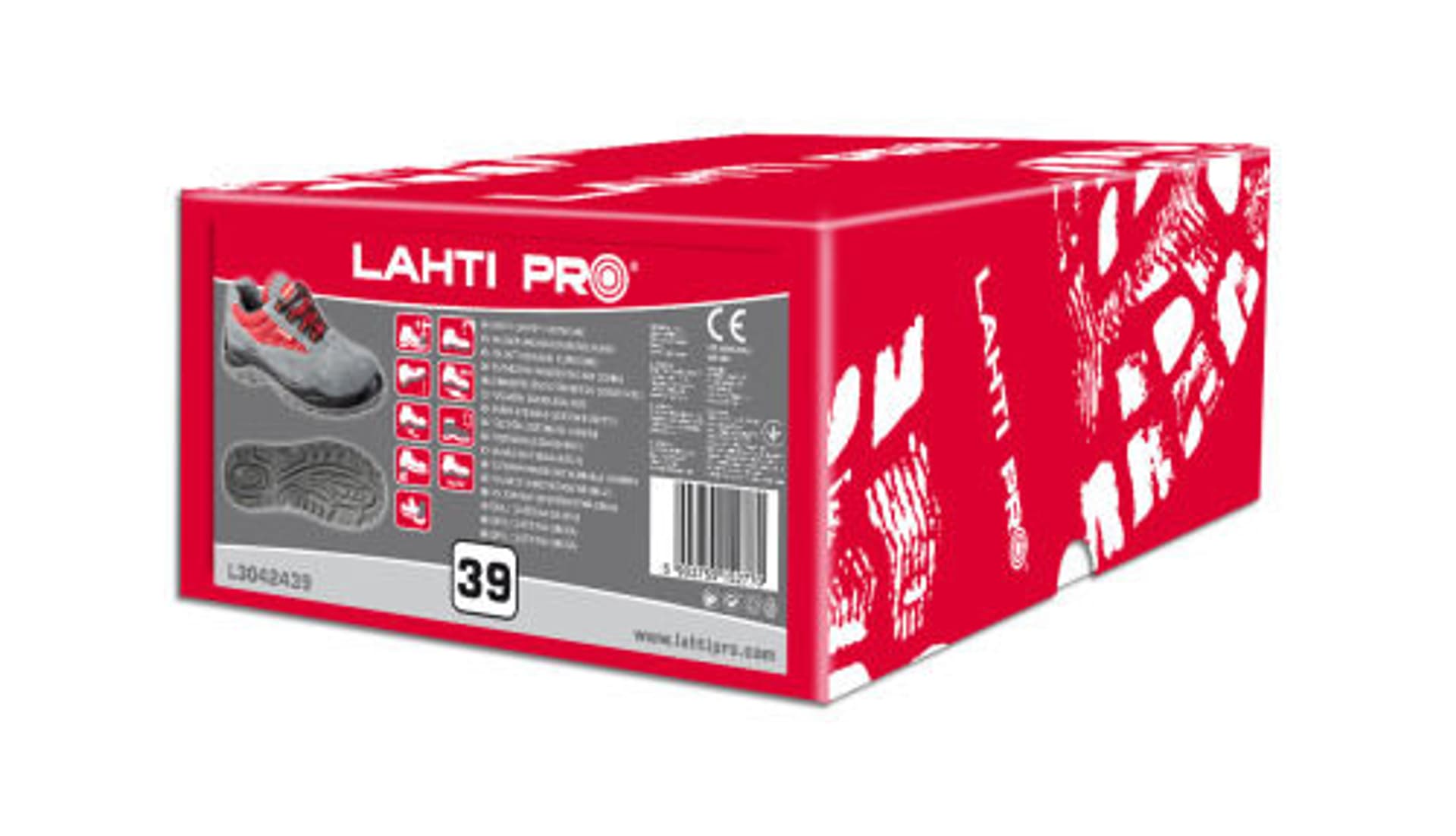 

Półbuty zamsz/oxford szaro-czerw., s1p src, "46", ce, lahti