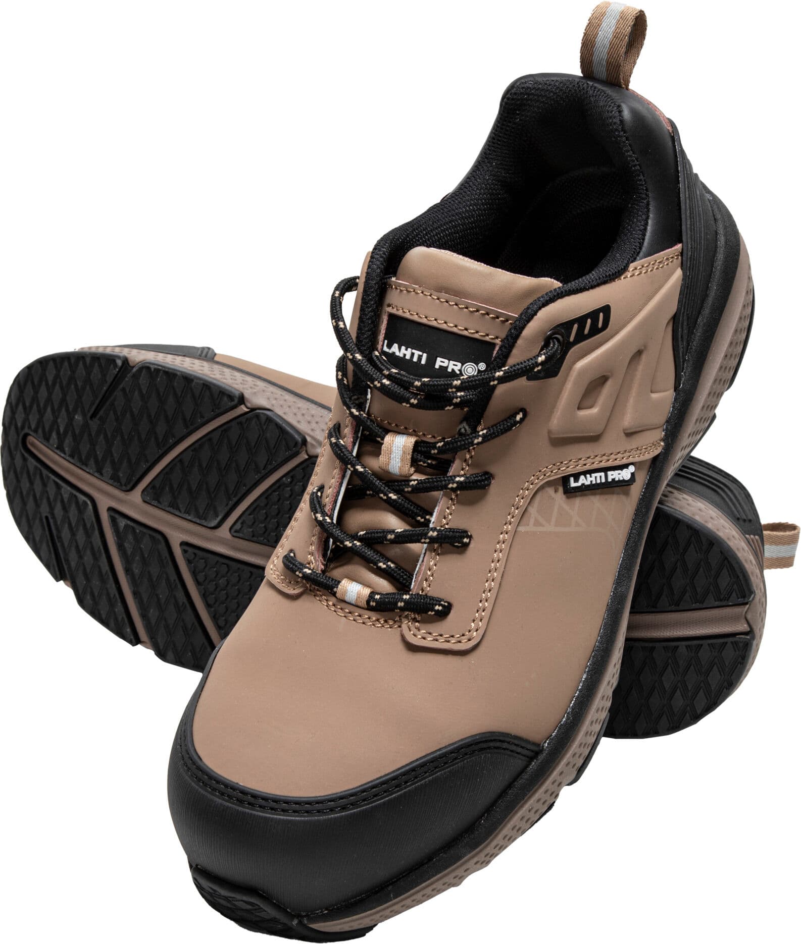 

Półbuty nubukowe beżowo-czarne, s3 src, "44", ce, lahti