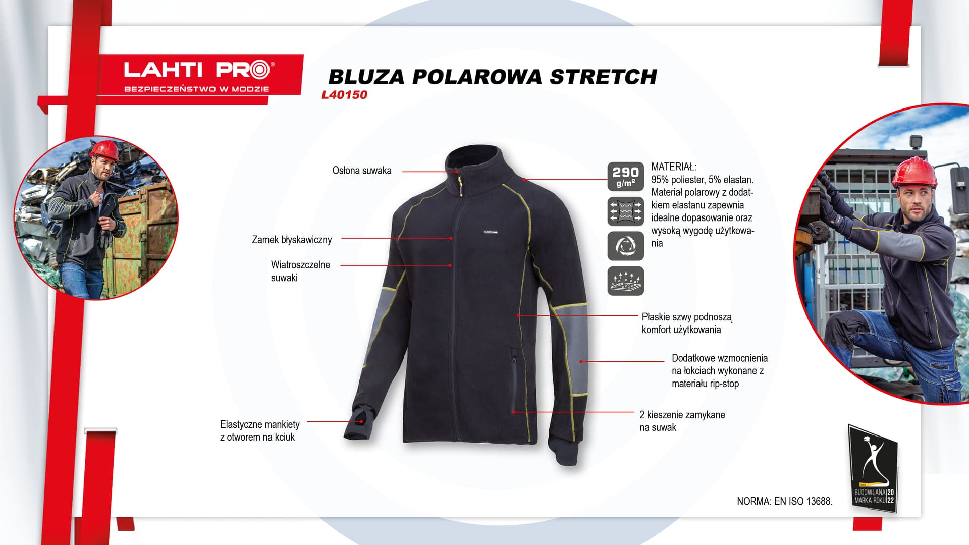 

Bluza polarowa stretch czarna, "l", ce, lahti