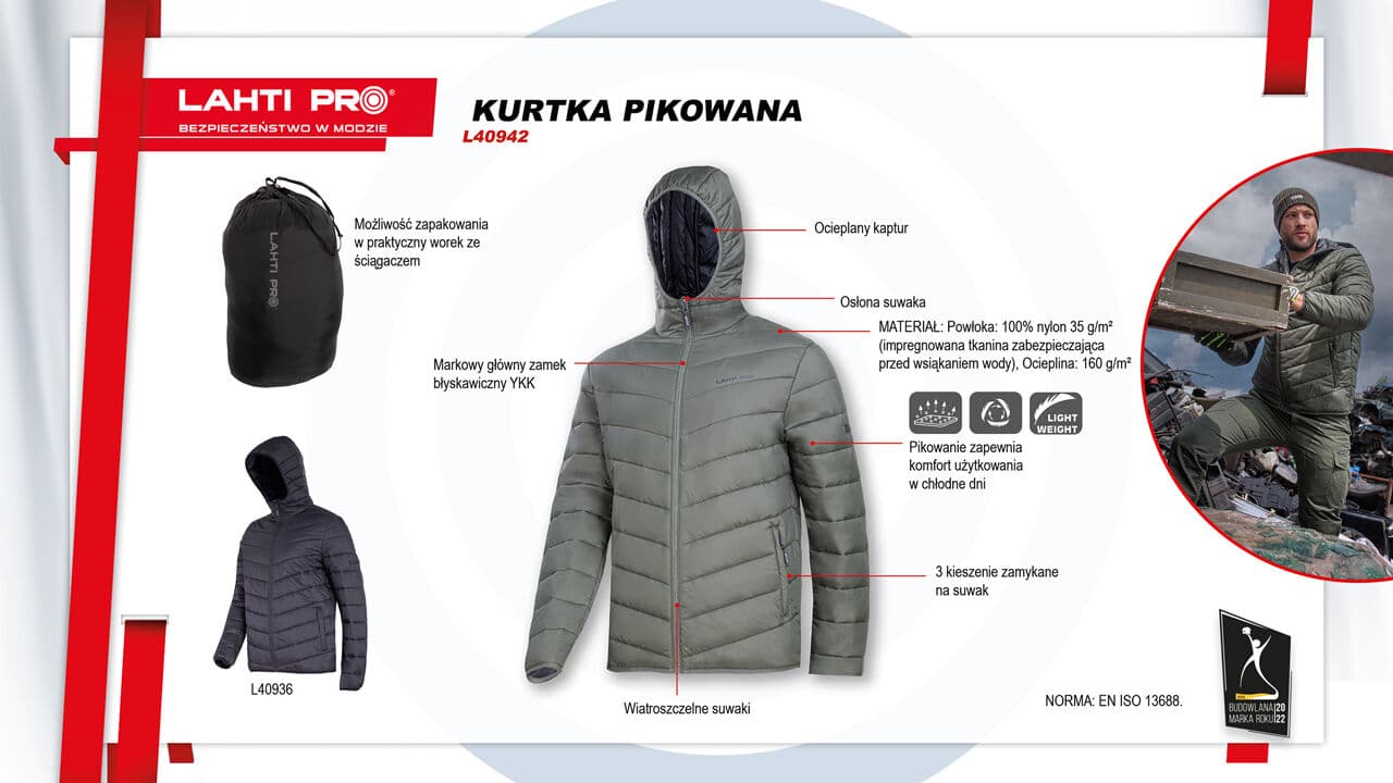 

Kurtka ocieplana z kapturem, lekka, zielona, "s", ce, lahti