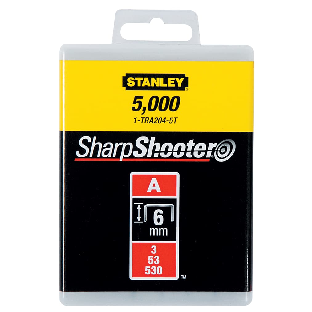 

TRA2045T Zszywka typ A, 3/53/530, 6 mm, 5000 sztuk, Stanley 1-TRA204-5T