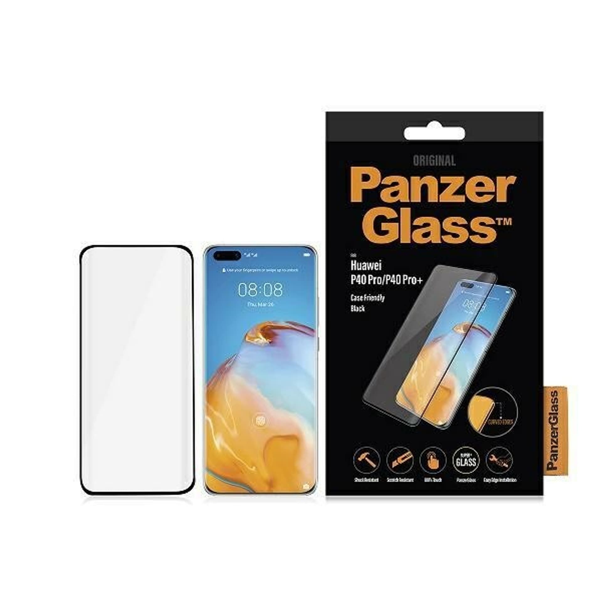 

PanzerGlass Curved Super+ Huawei P40 Pro /P40 Pro Plus Case Friendly Finger Print czarny/black