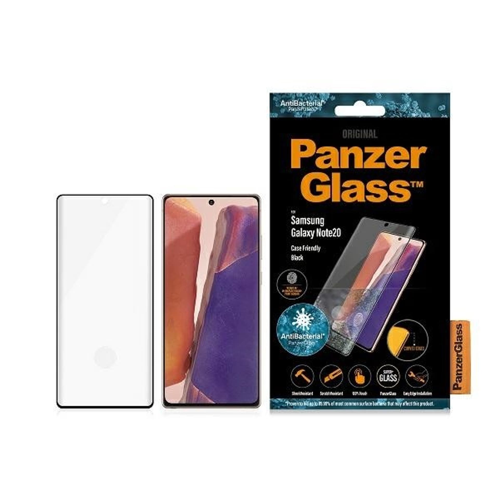 

PanzerGlass Curved Super+ Samsung Note 20 N980 Case Friendly Finger Print AntiBacterial czarny/black