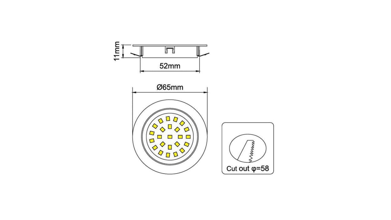 

PROFI Oprawa meblowa LED okrągla czarna 1,8W neutralna biała wpuszczana podszafkowa