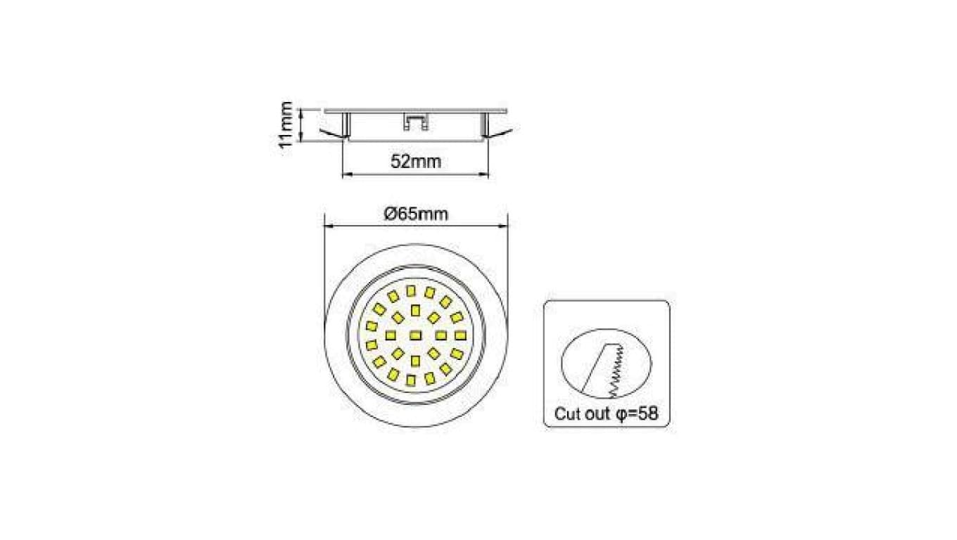 

PROFI Oprawa meblowa LED okrągla srebrna 12VDC 1,8W 4000K neutralna biała wpuszczana podszafkowa