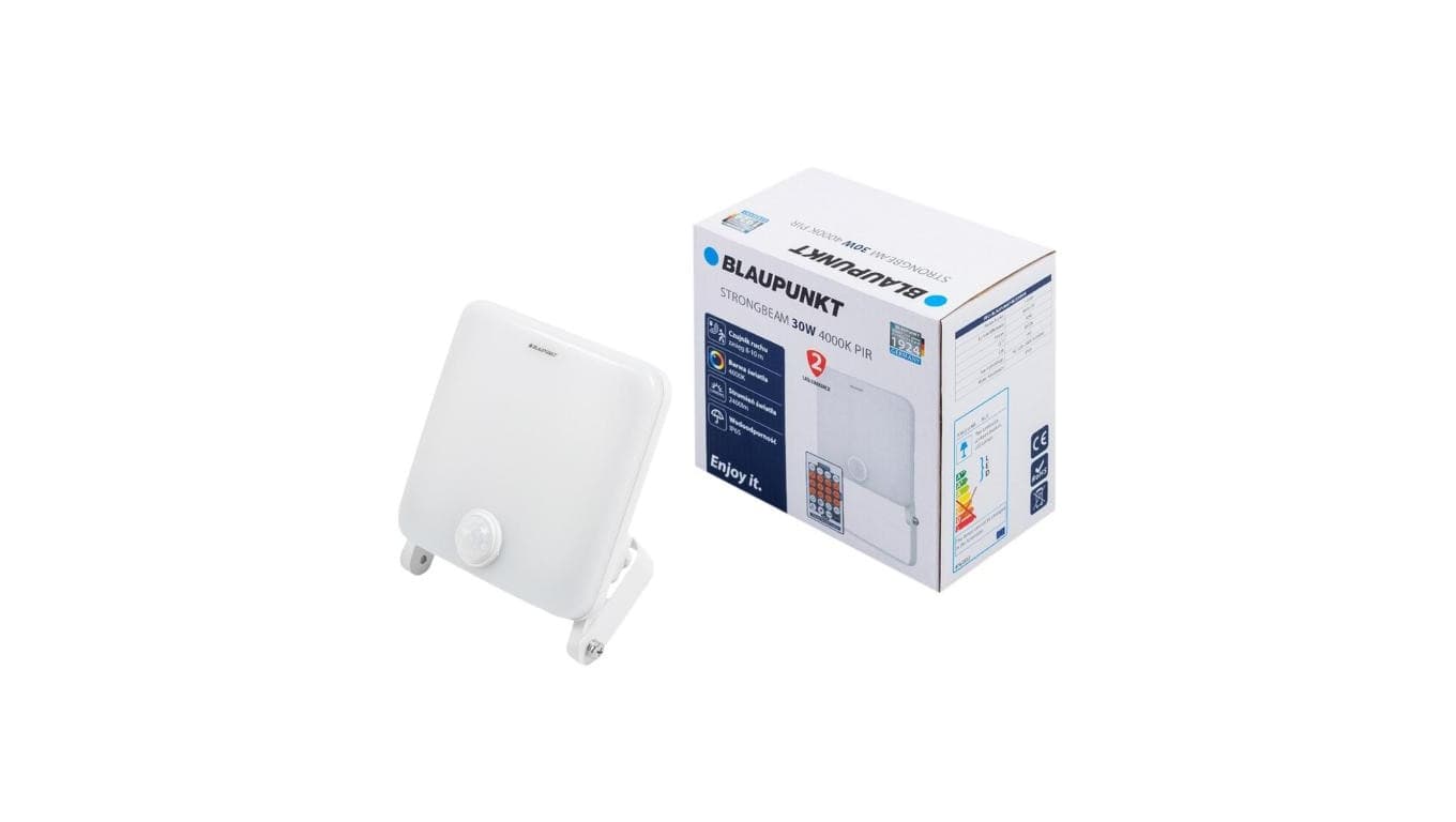 

Blaupunkt Naświetlacz LED Strongbeam 30W IP65 z czujnikiem ruchu i zmierzchu PIR barwa naturalna, BLAUPUNKT-NLS30NW