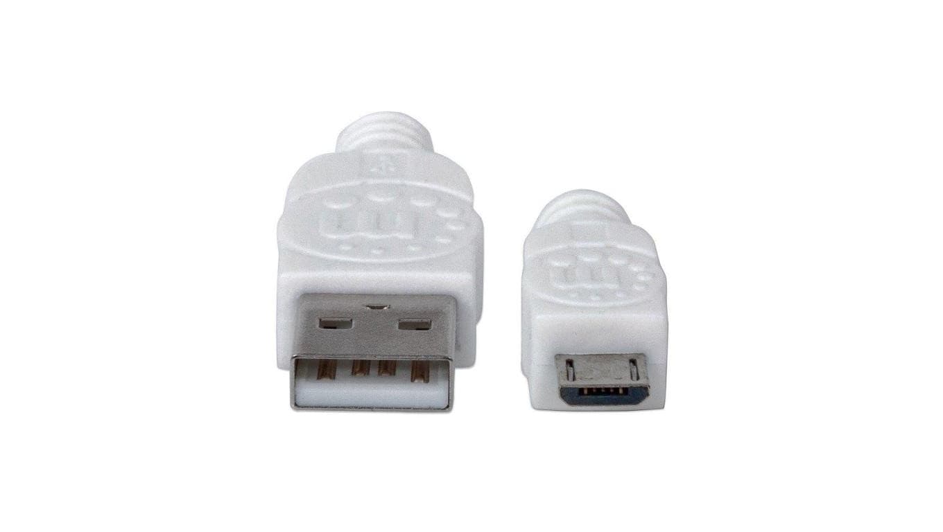 

KABEL USB A-MicroB M/M 0,6M USB2.0 Hi-Speed biały