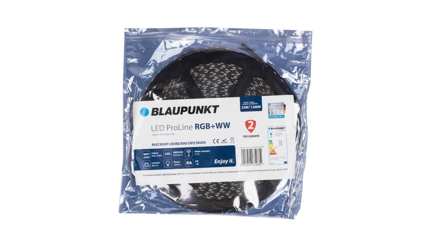 

Blaupunkt Taśma LED Pro Line RGB+barwa ciepła, BLAUPUNKT-TL12RGBWW /25m./