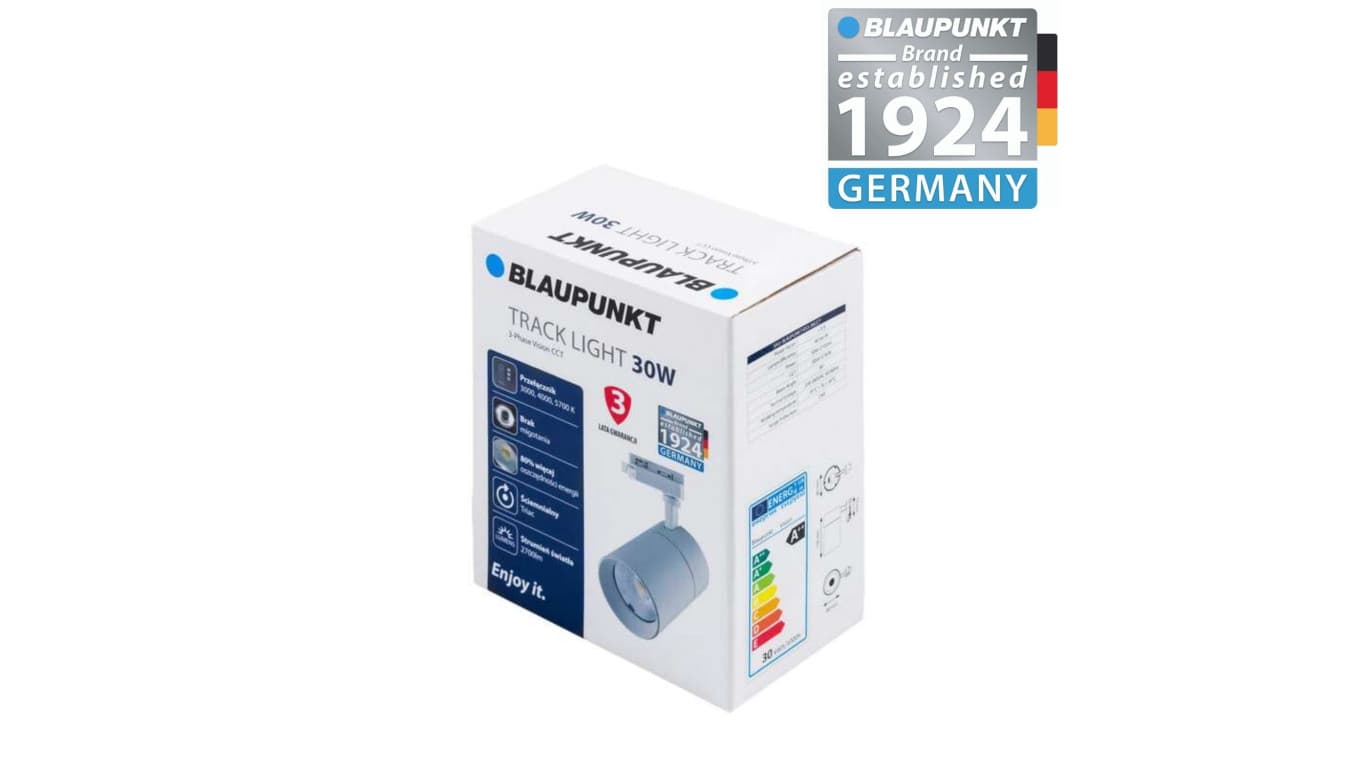 

Blaupunkt Reflektor LED 3-fazowy Vision 30W biały z przełącznikiem barwy światła, BLAUPUNKT-RS3W-30CCT