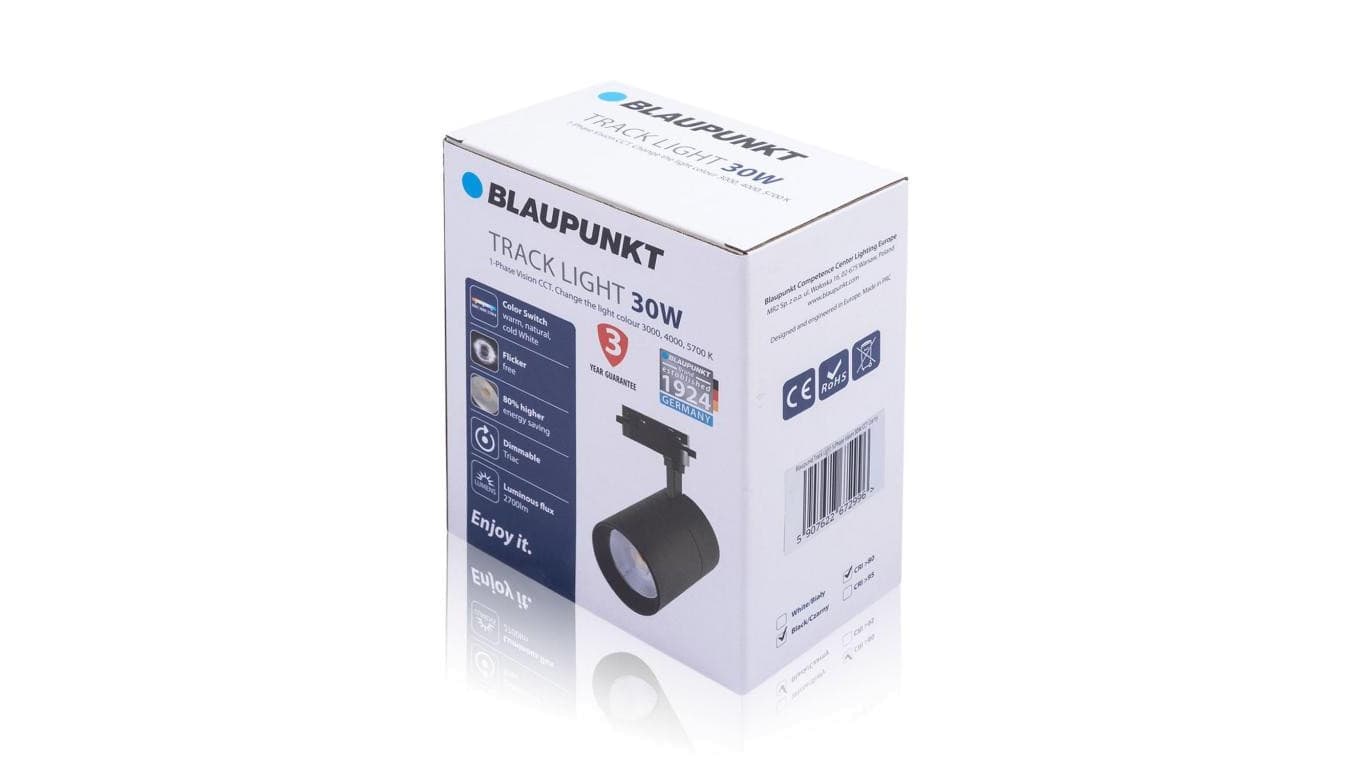 

Blaupunkt Reflektor LED 1-fazowy Vision 30W czarny z przełącznikiem barwy światła, BLAUPUNKT-RS1-30CCT